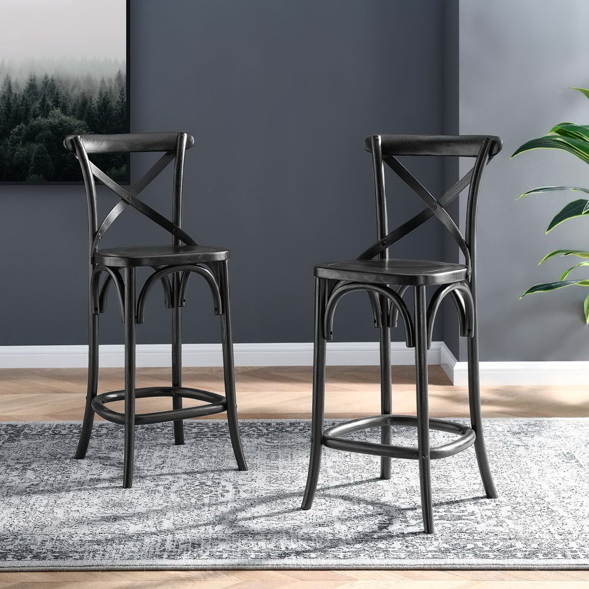 Gear Counter Stool by Modway - Black / Gray / Midnight Blue / Natural / Walnut / White (EEI-5562), photo 9 of 42