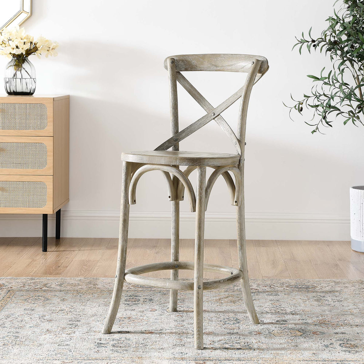 Gear Counter Stool by Modway - Black / Gray / Midnight Blue / Natural / Walnut / White (EEI-5562), photo 22 of 42