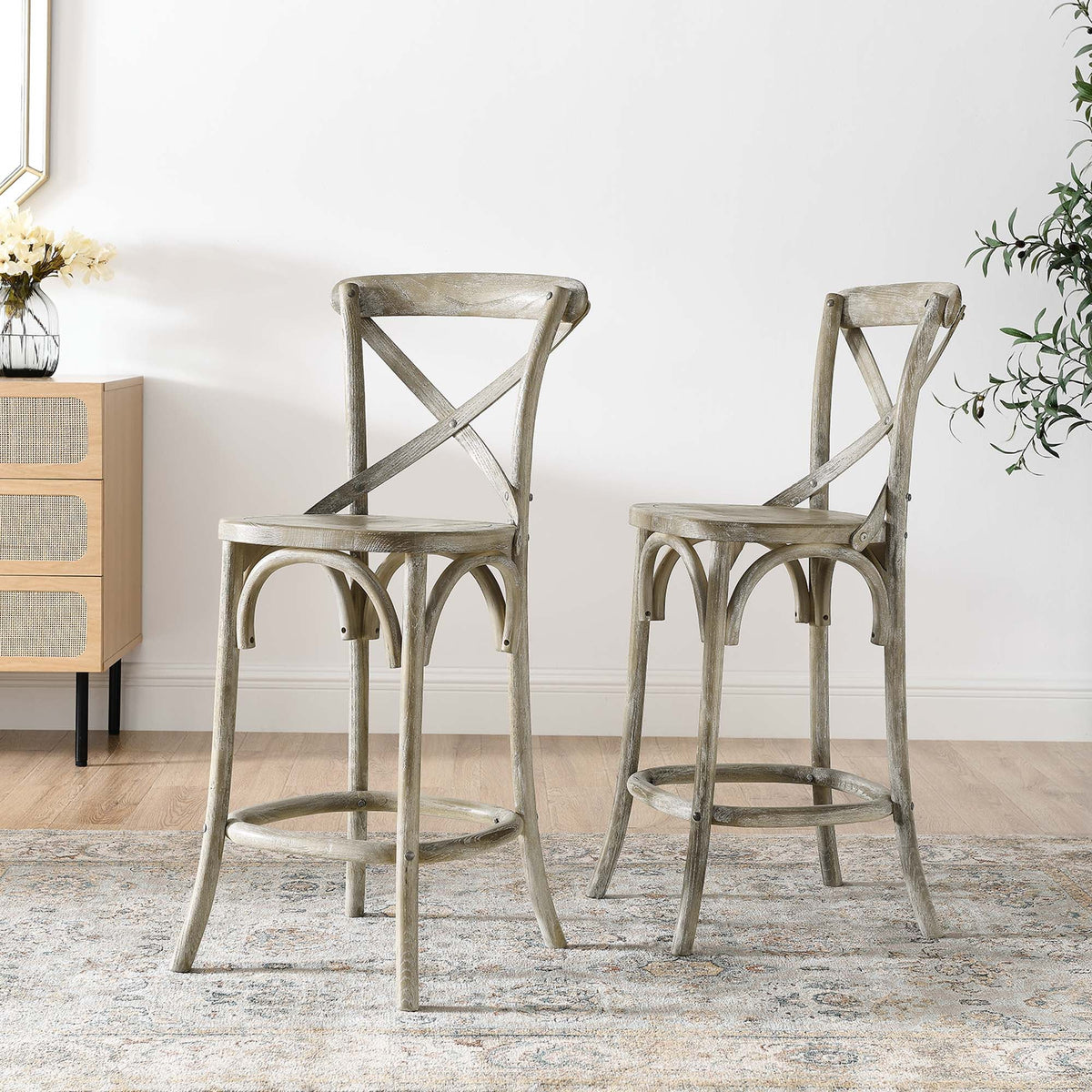 Gear Counter Stool by Modway - Black / Gray / Midnight Blue / Natural / Walnut / White (EEI-5562), photo 20 of 42