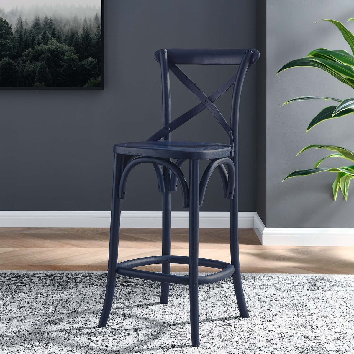 Gear Counter Stool by Modway - Black / Gray / Midnight Blue / Natural / Walnut / White (EEI-5562), photo 33 of 42