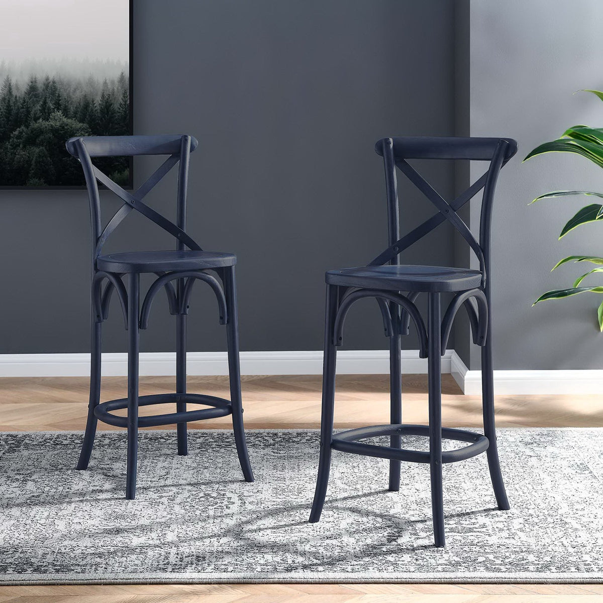 Gear Counter Stool by Modway - Black / Gray / Midnight Blue / Natural / Walnut / White (EEI-5562), photo 31 of 42