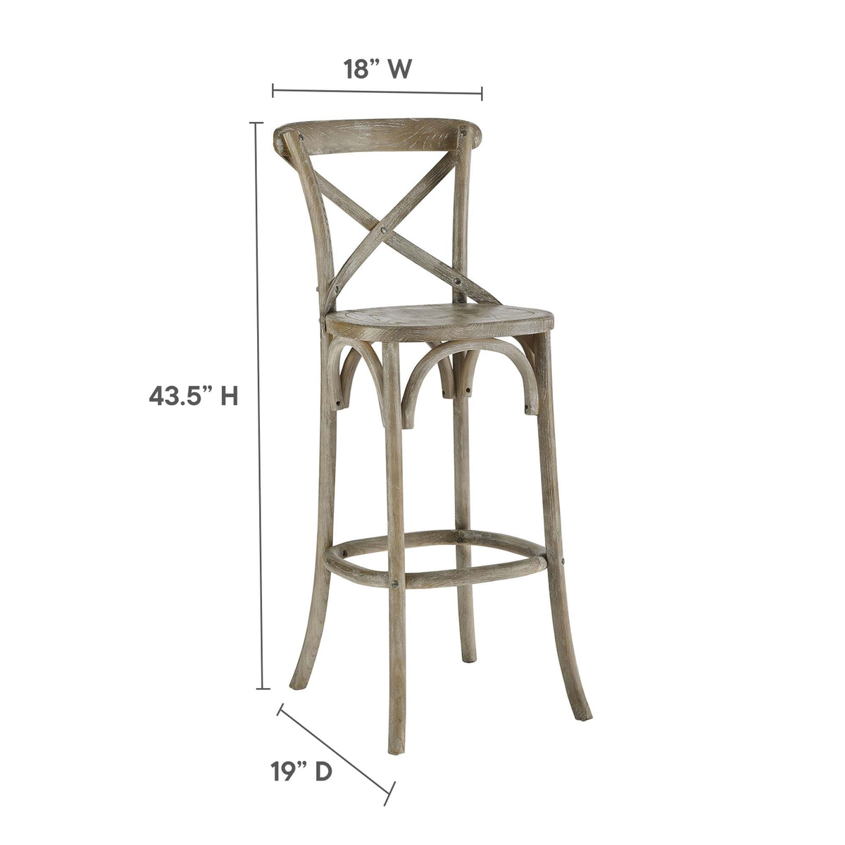 Gear Bar Stool by Modway - Black / Gray / Midnight Blue / Natural / Walnut / White (EEI-5563), photo 14 of 42