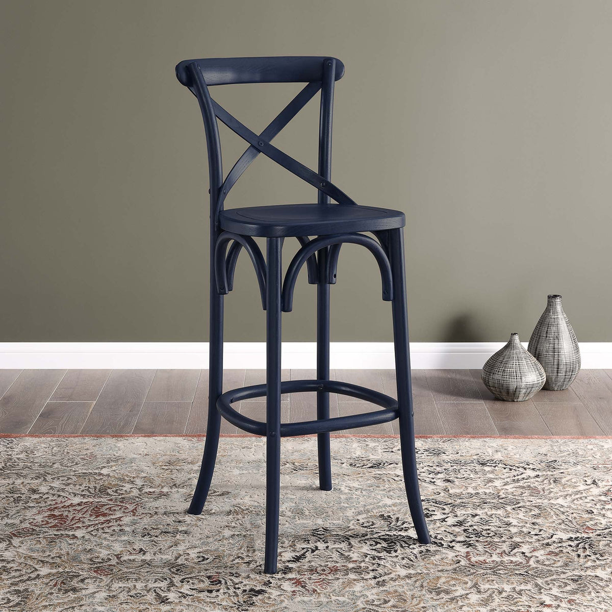 Gear Bar Stool by Modway - Black / Gray / Midnight Blue / Natural / Walnut / White (EEI-5563), photo 34 of 42