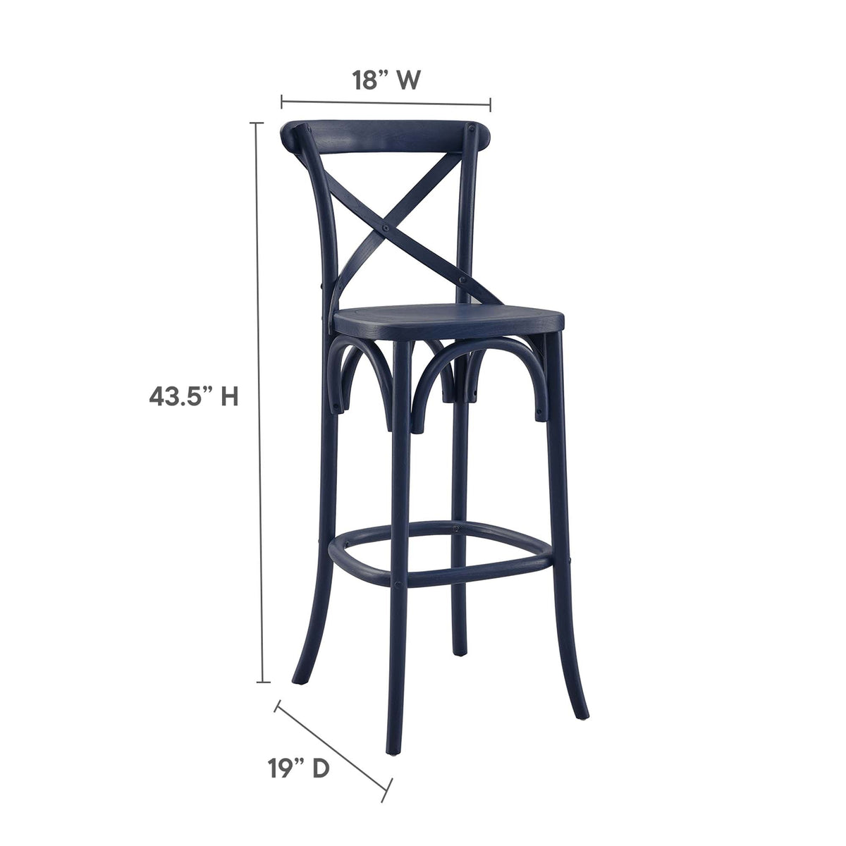 Gear Bar Stool by Modway - Black / Gray / Midnight Blue / Natural / Walnut / White (EEI-5563), photo 26 of 42
