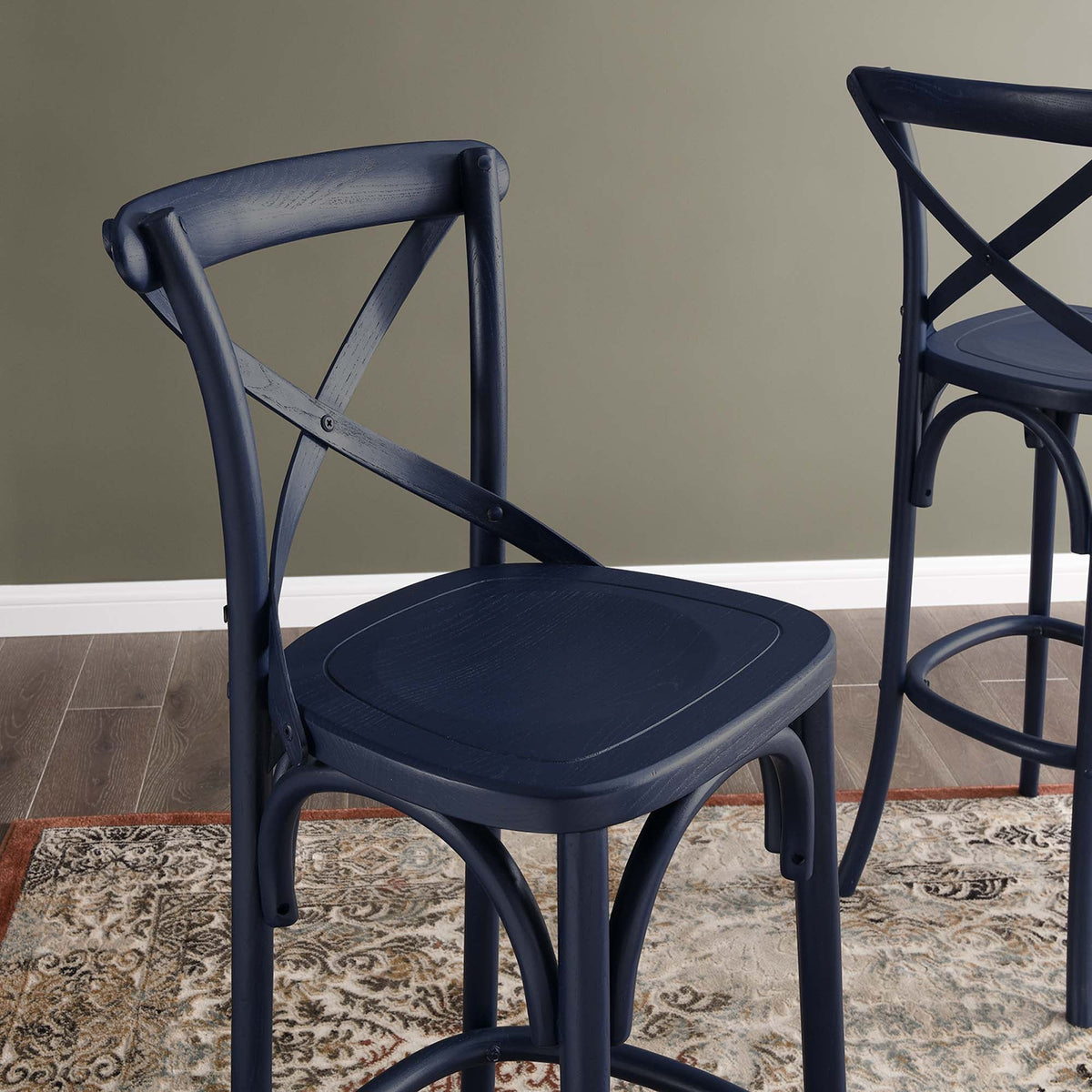 Gear Bar Stool by Modway - Black / Gray / Midnight Blue / Natural / Walnut / White (EEI-5563), photo 33 of 42