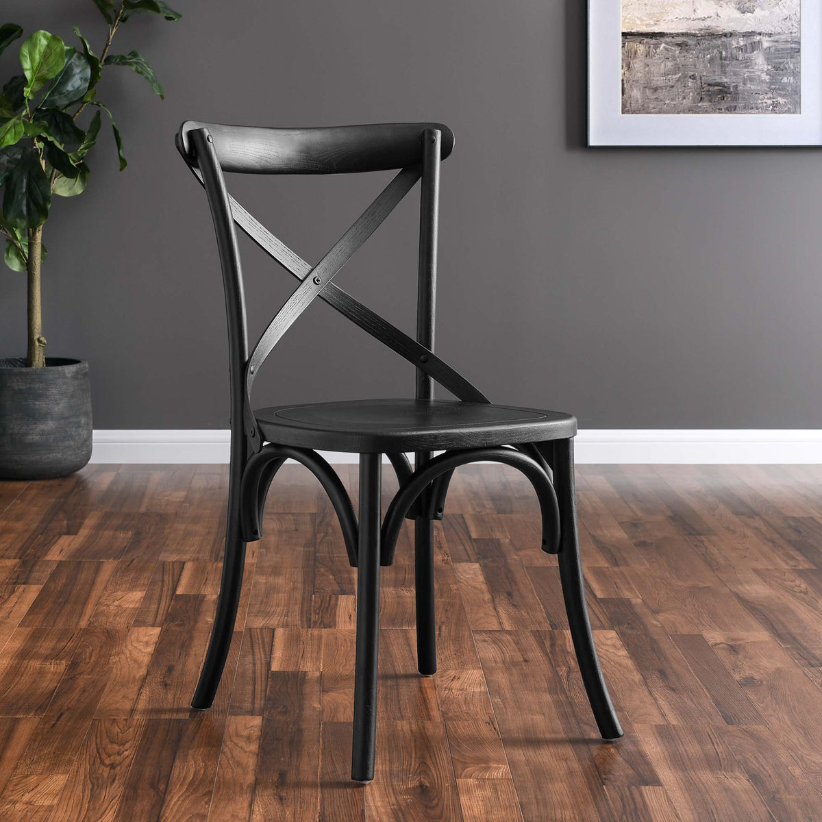 Gear Dining Side Chair by Modway - Black / Gray / Midnight Blue / Natural / Walnut / White, photo 11 of 42