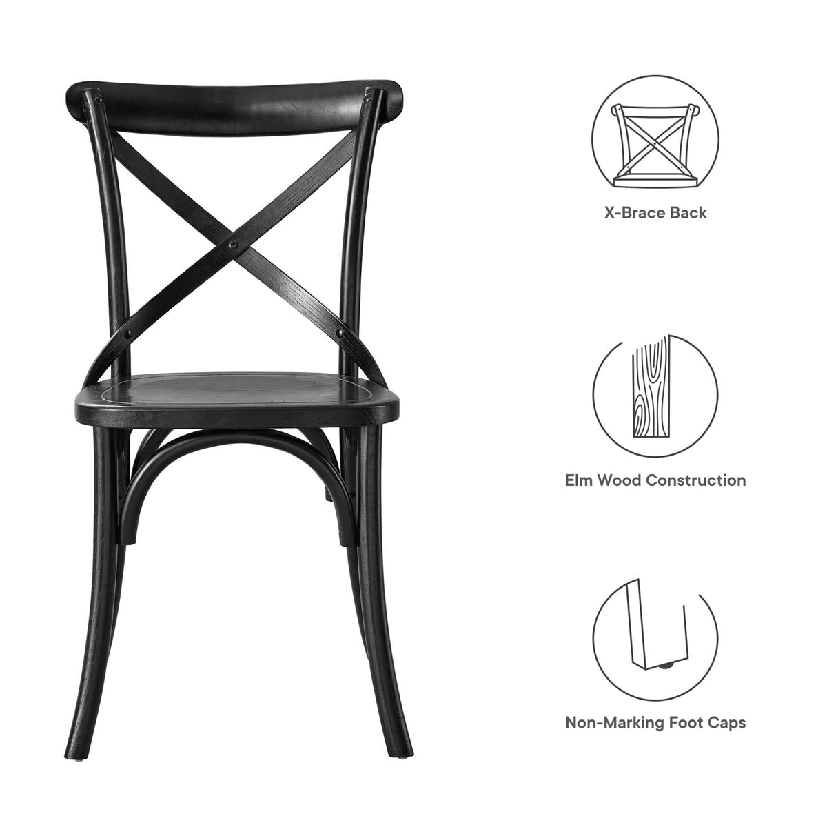 Gear Dining Side Chair by Modway - Black / Gray / Midnight Blue / Natural / Walnut / White, photo 2 of 42