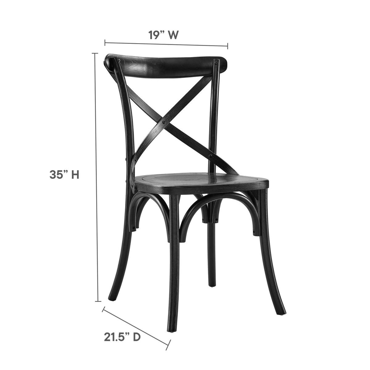 Gear Dining Side Chair by Modway - Black / Gray / Midnight Blue / Natural / Walnut / White, photo 3 of 42