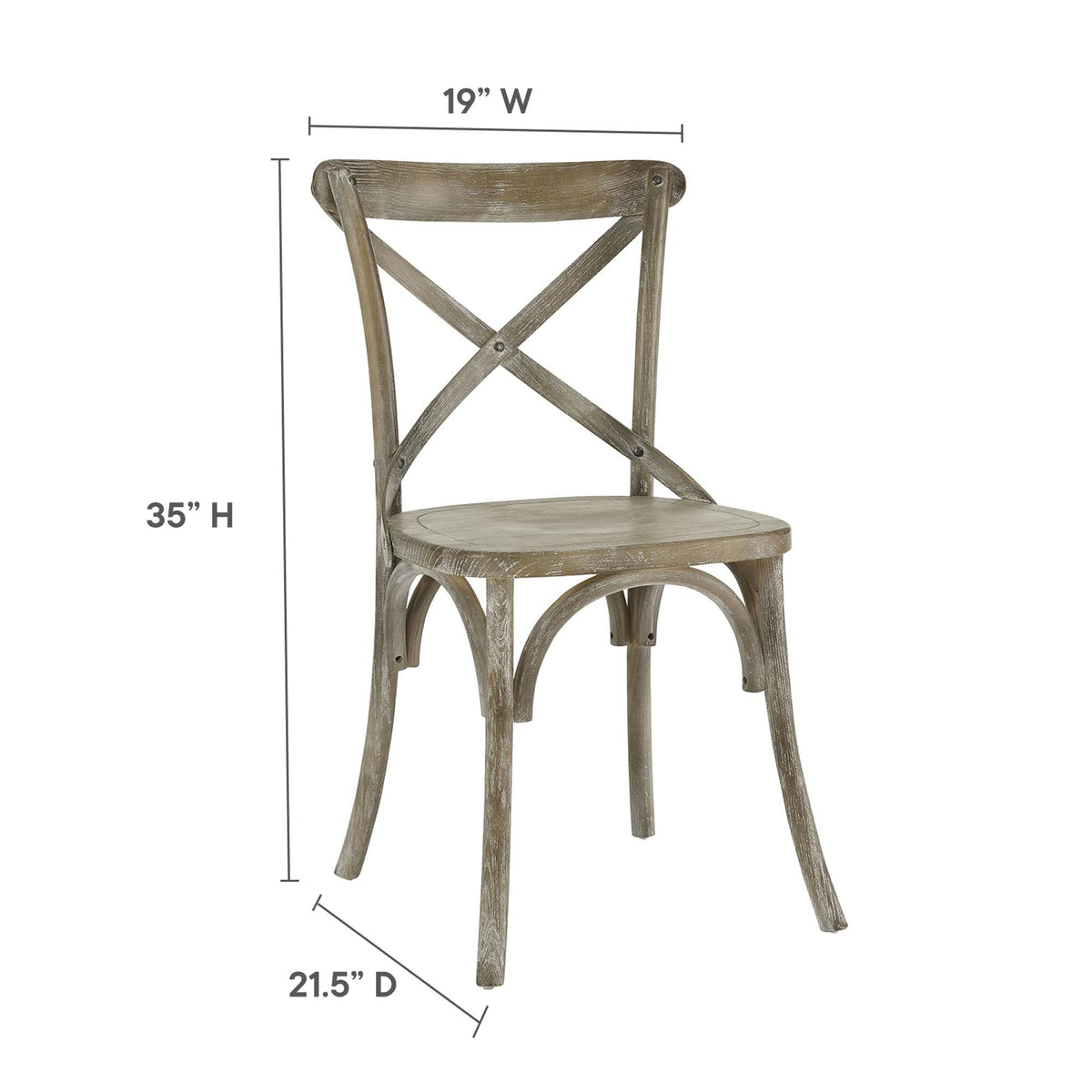 Gear Dining Side Chair by Modway - Black / Gray / Midnight Blue / Natural / Walnut / White, photo 14 of 42