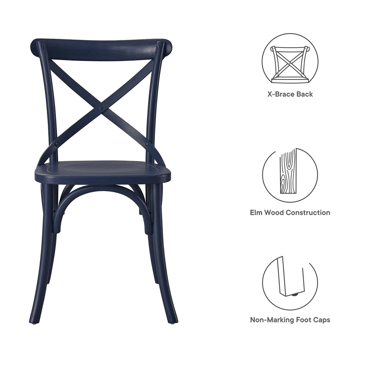 Gear Dining Side Chair by Modway - Black / Gray / Midnight Blue / Natural / Walnut / White, photo 24 of 42
