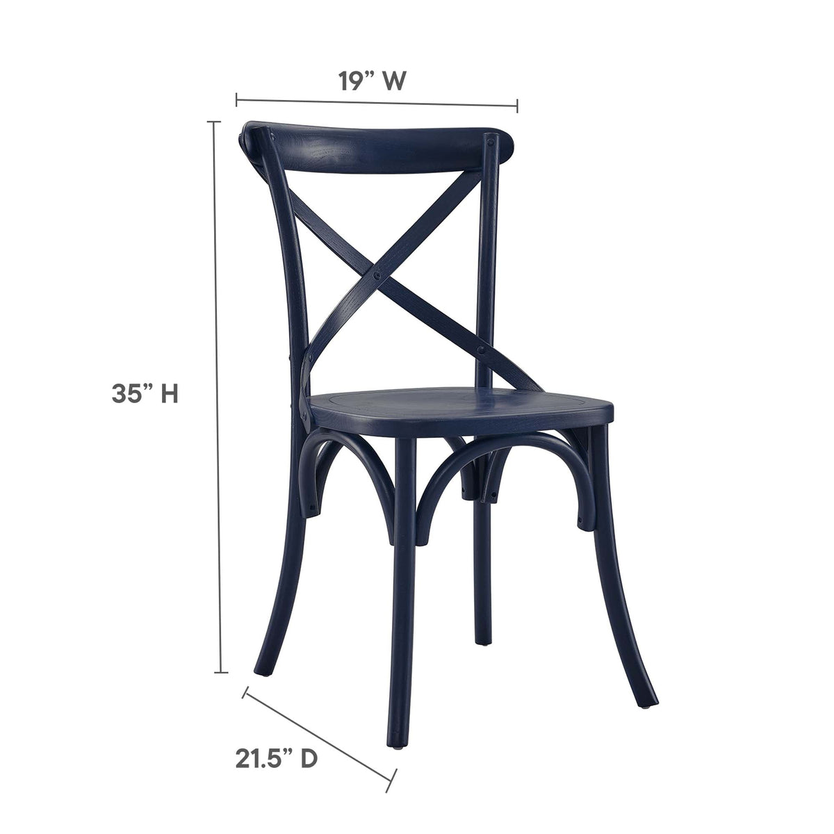 Gear Dining Side Chair by Modway - Black / Gray / Midnight Blue / Natural / Walnut / White, photo 25 of 42