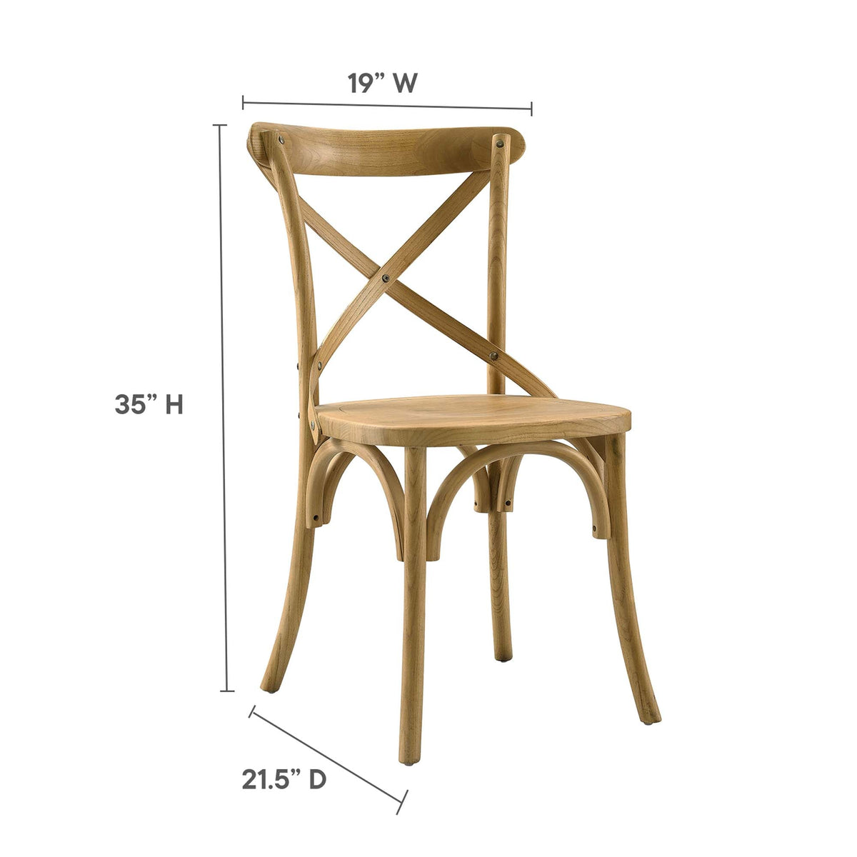 Gear Dining Side Chair by Modway - Black / Gray / Midnight Blue / Natural / Walnut / White, photo 36 of 42