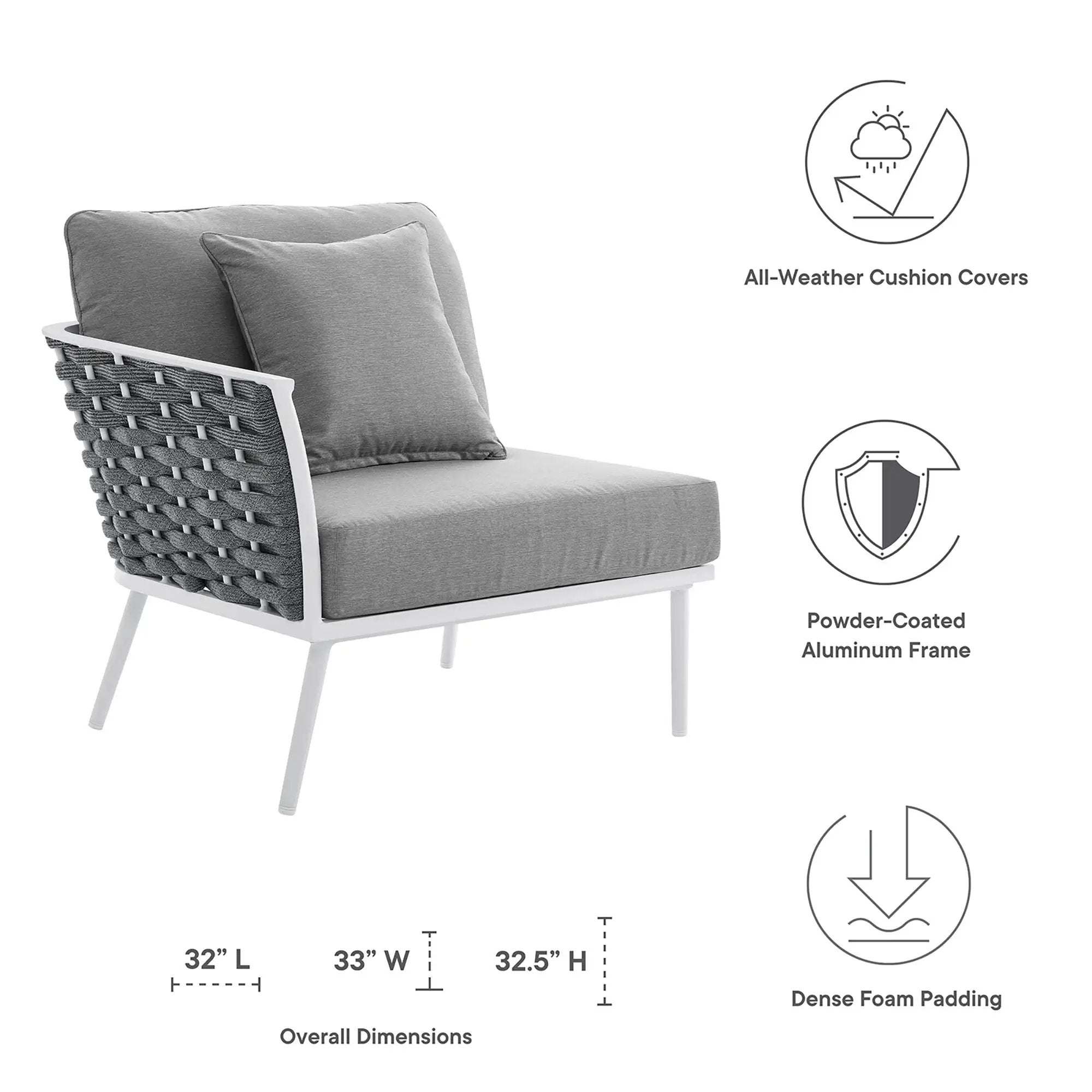 Stance Outdoor Patio Aluminum Left-Facing Armchair by Modway by HouseOfZazla