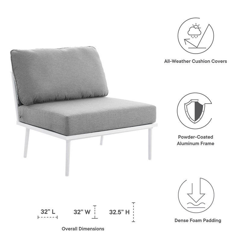Stance Outdoor Patio Aluminum Armless Chair by Modway, photo 2 of 8