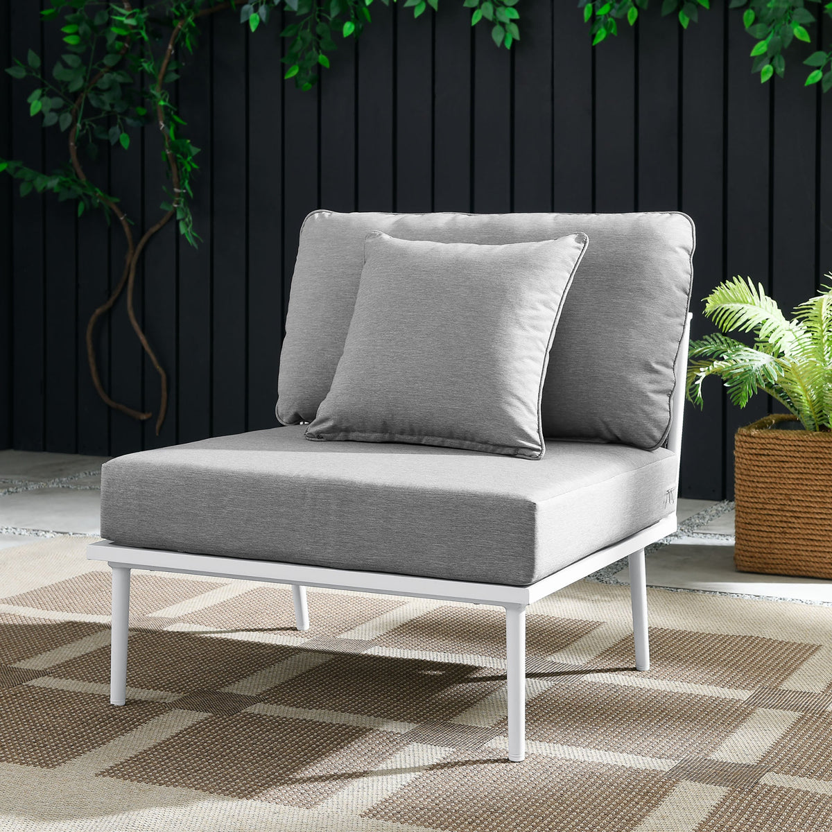 Stance Outdoor Patio Aluminum Armless Chair by Modway, photo 7 of 8