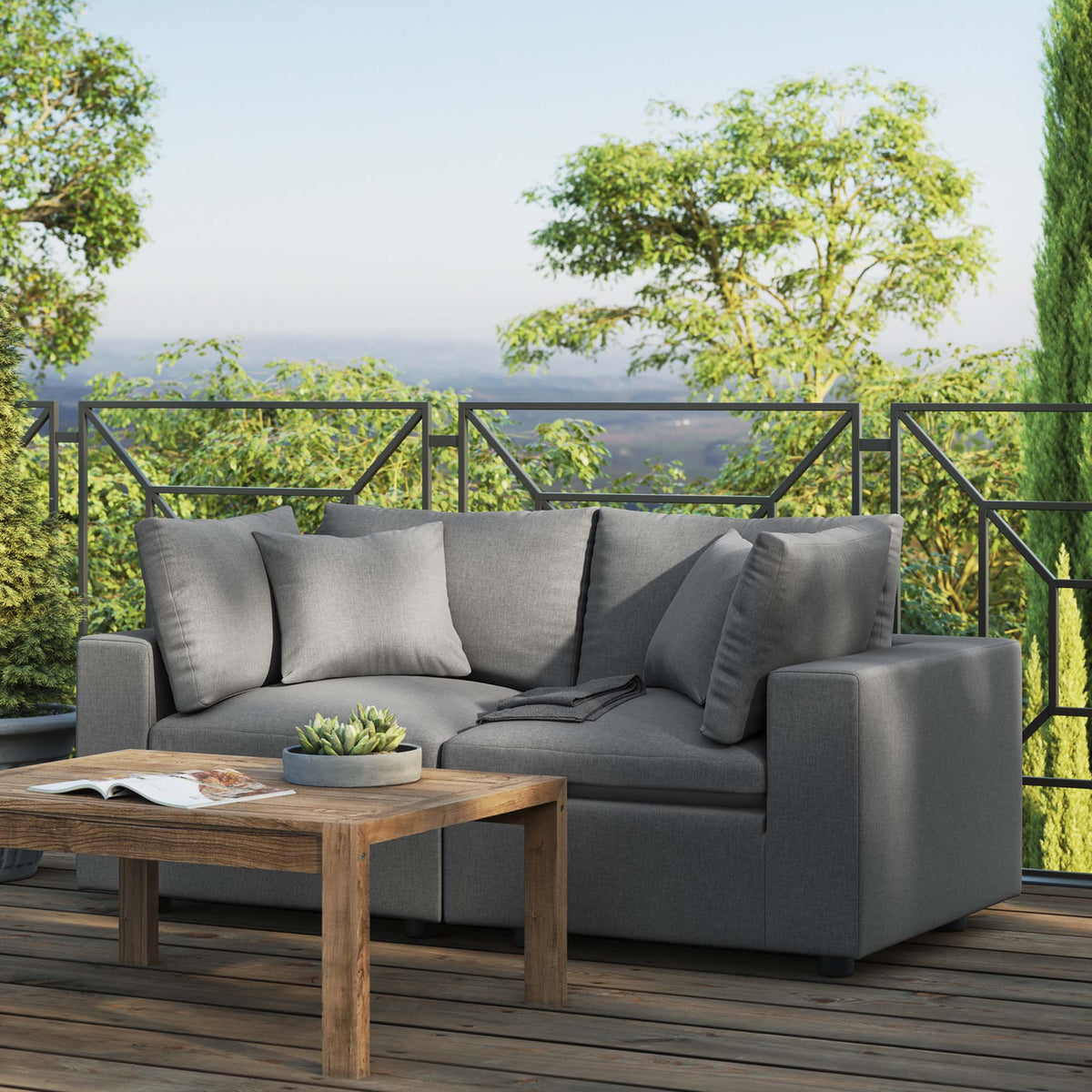Commix Overstuffed Outdoor Patio Loveseat by Modway, photo 8 of 27