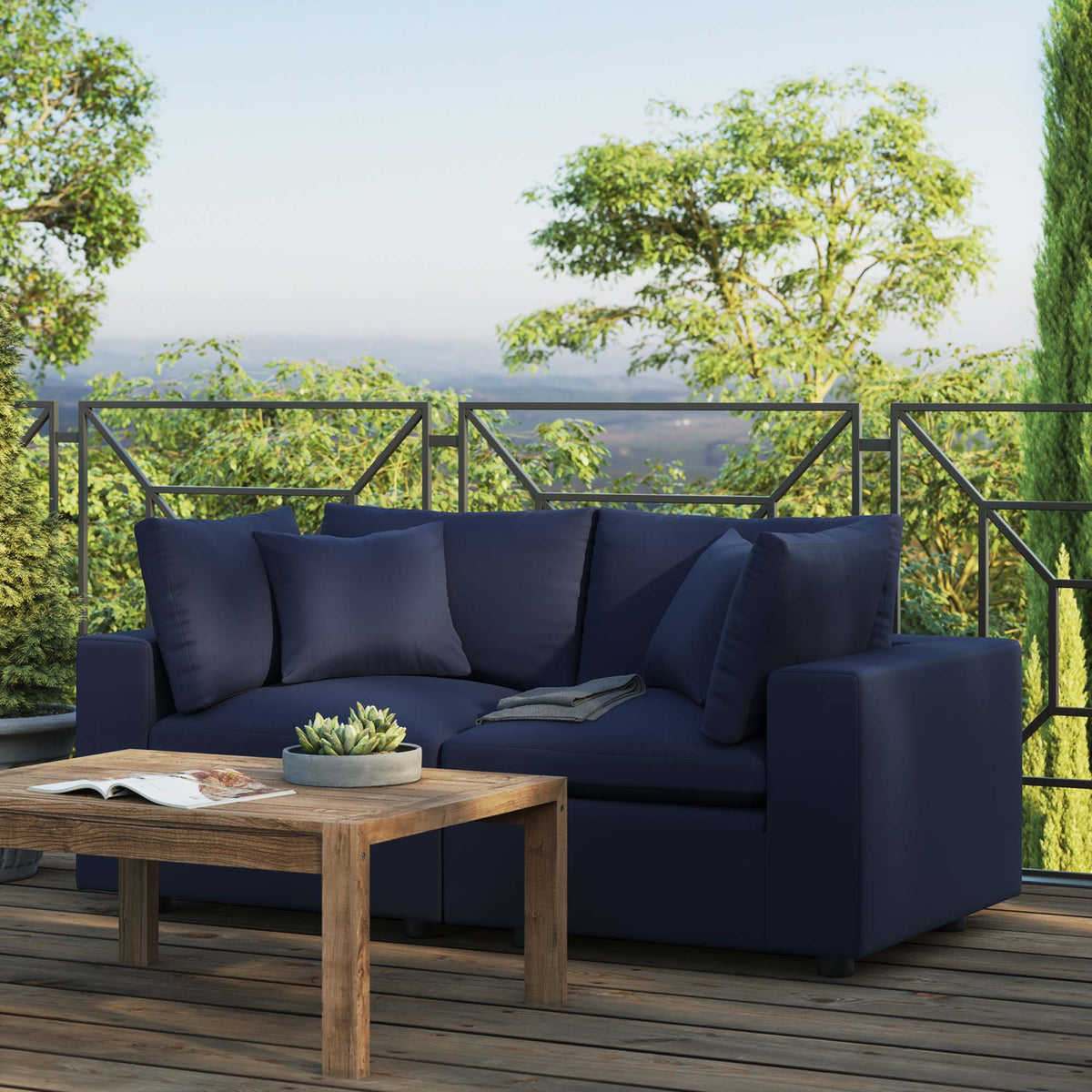 Commix Overstuffed Outdoor Patio Loveseat by Modway, photo 17 of 27