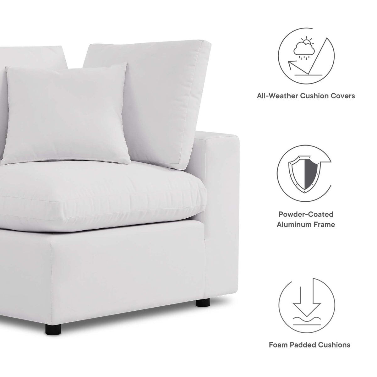 Commix Overstuffed Outdoor Patio Loveseat by Modway, photo 20 of 27