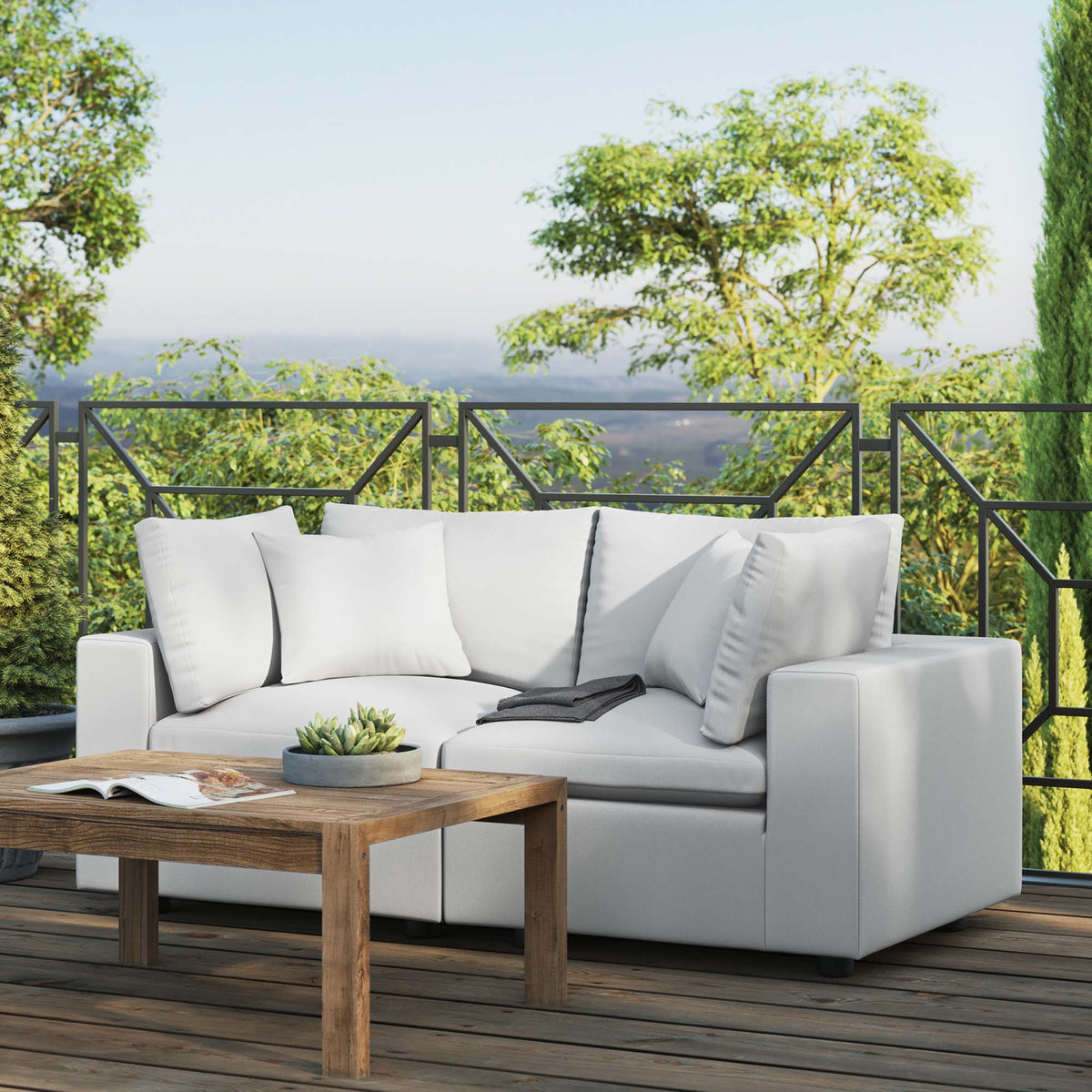 Commix Overstuffed Outdoor Patio Loveseat by Modway, photo 26 of 27