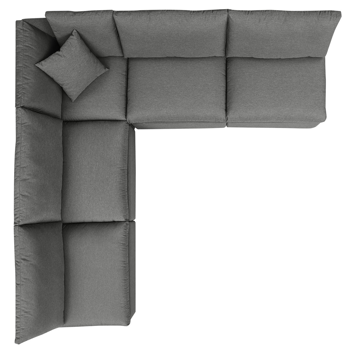 Commix 5-Piece Outdoor Patio Sectional Sofa by Modway - Charcoal / White (EEI-5587), photo 3 of 21