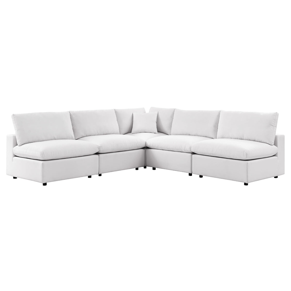 Commix 5-Piece Outdoor Patio Sectional Sofa by Modway - Charcoal / White (EEI-5587), photo 11 of 21
