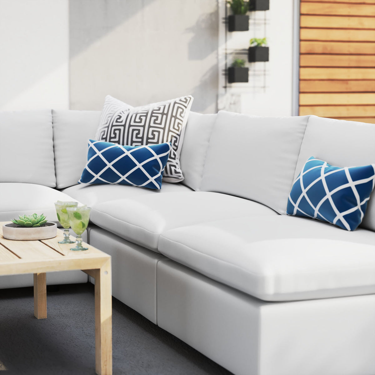 Commix 5-Piece Sunbrella® Outdoor Patio Sectional Sofa by Modway, photo 22 of 22