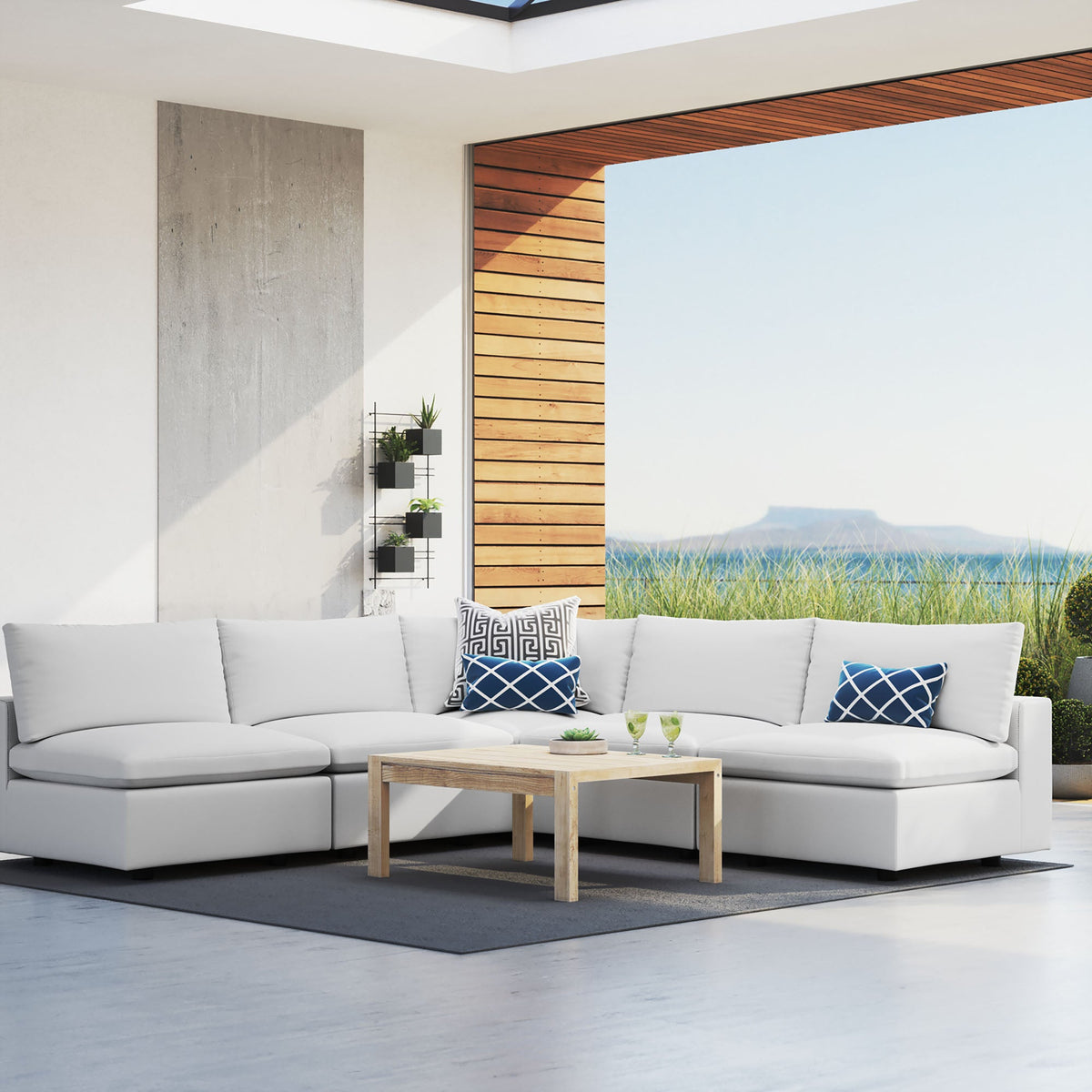 Commix 5-Piece Sunbrella® Outdoor Patio Sectional Sofa by Modway, photo 21 of 22