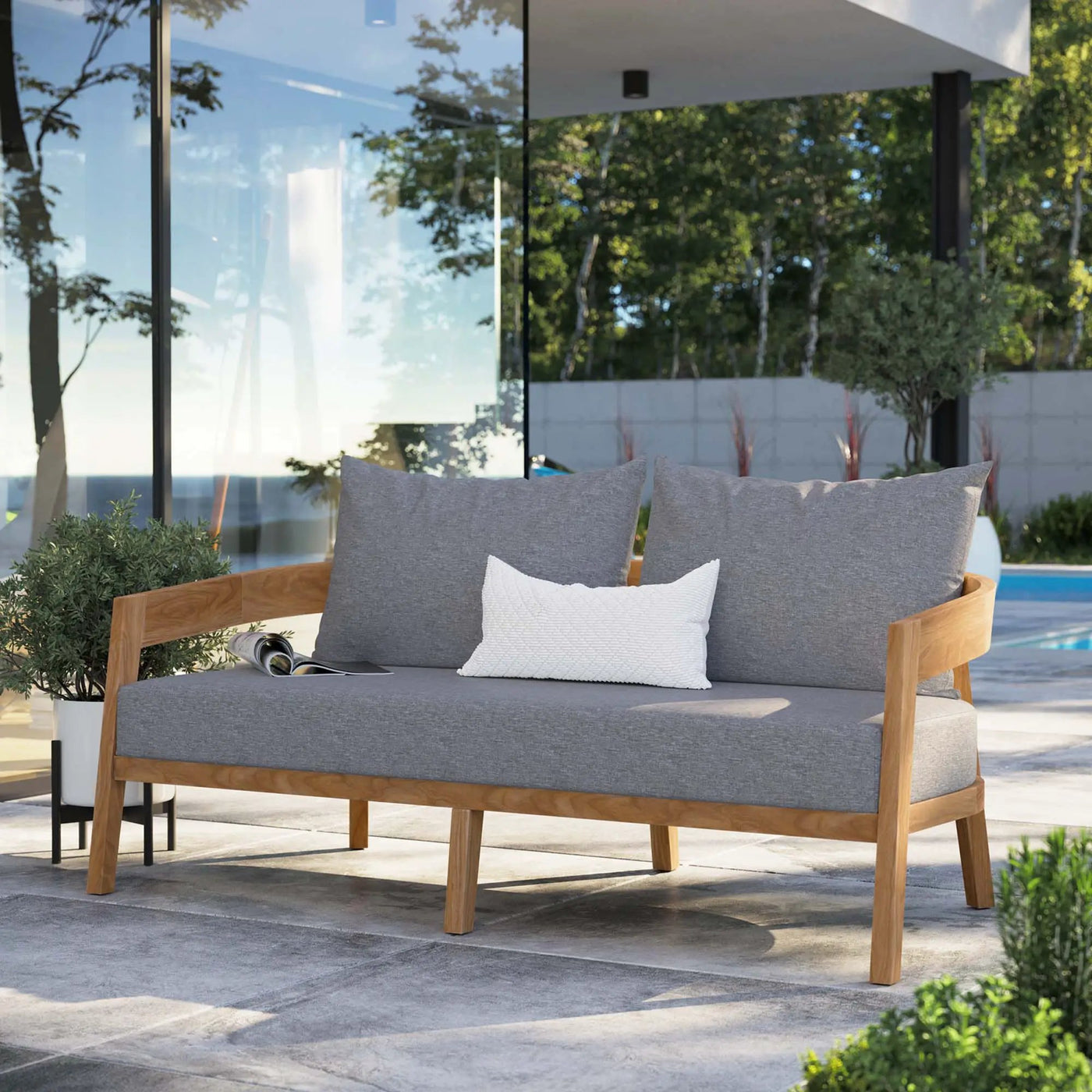 Brisbane Teak Wood Outdoor Patio Loveseat by Modway by HouseOfZazla