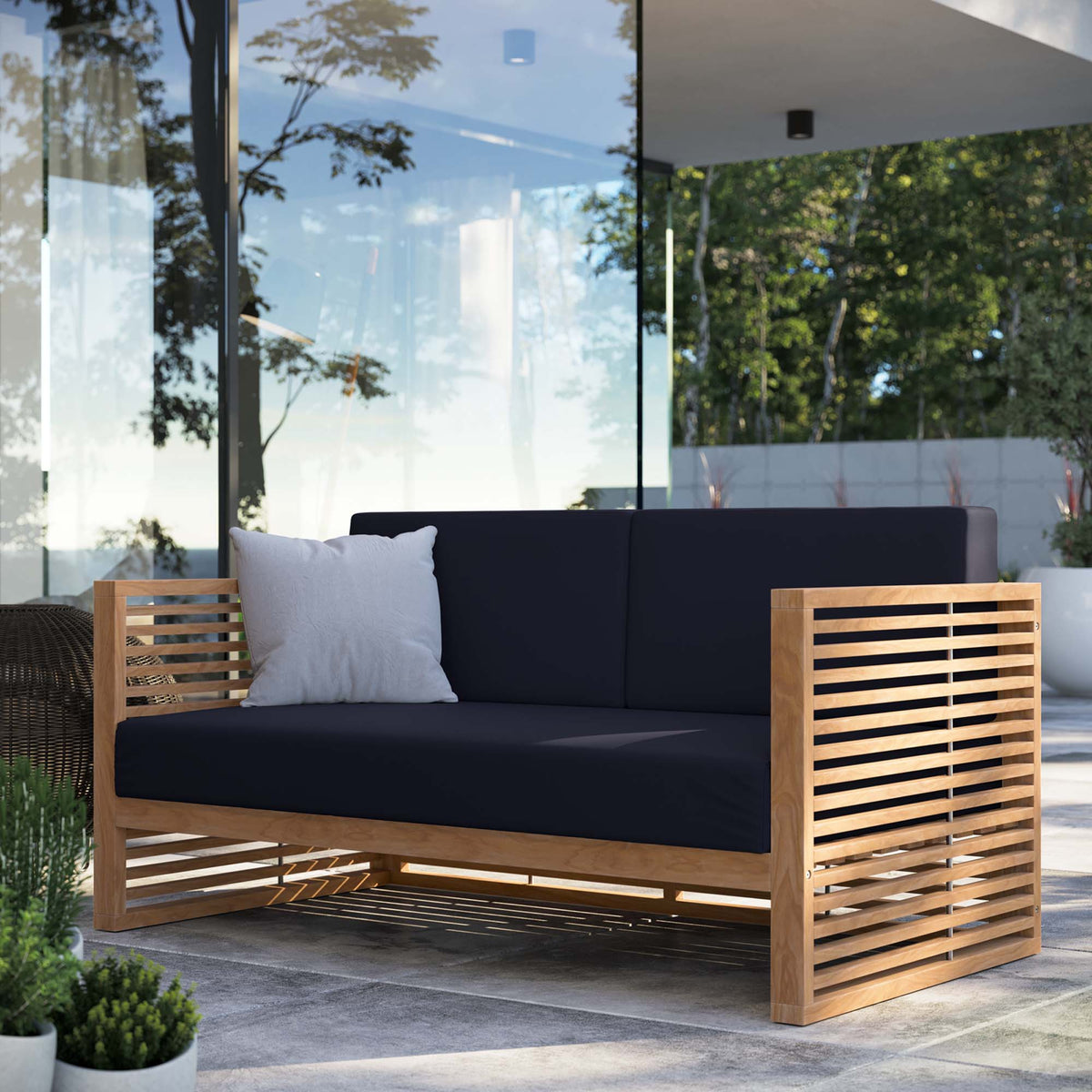 Carlsbad Teak Wood Outdoor Patio Loveseat by Modway, photo 15 of 24
