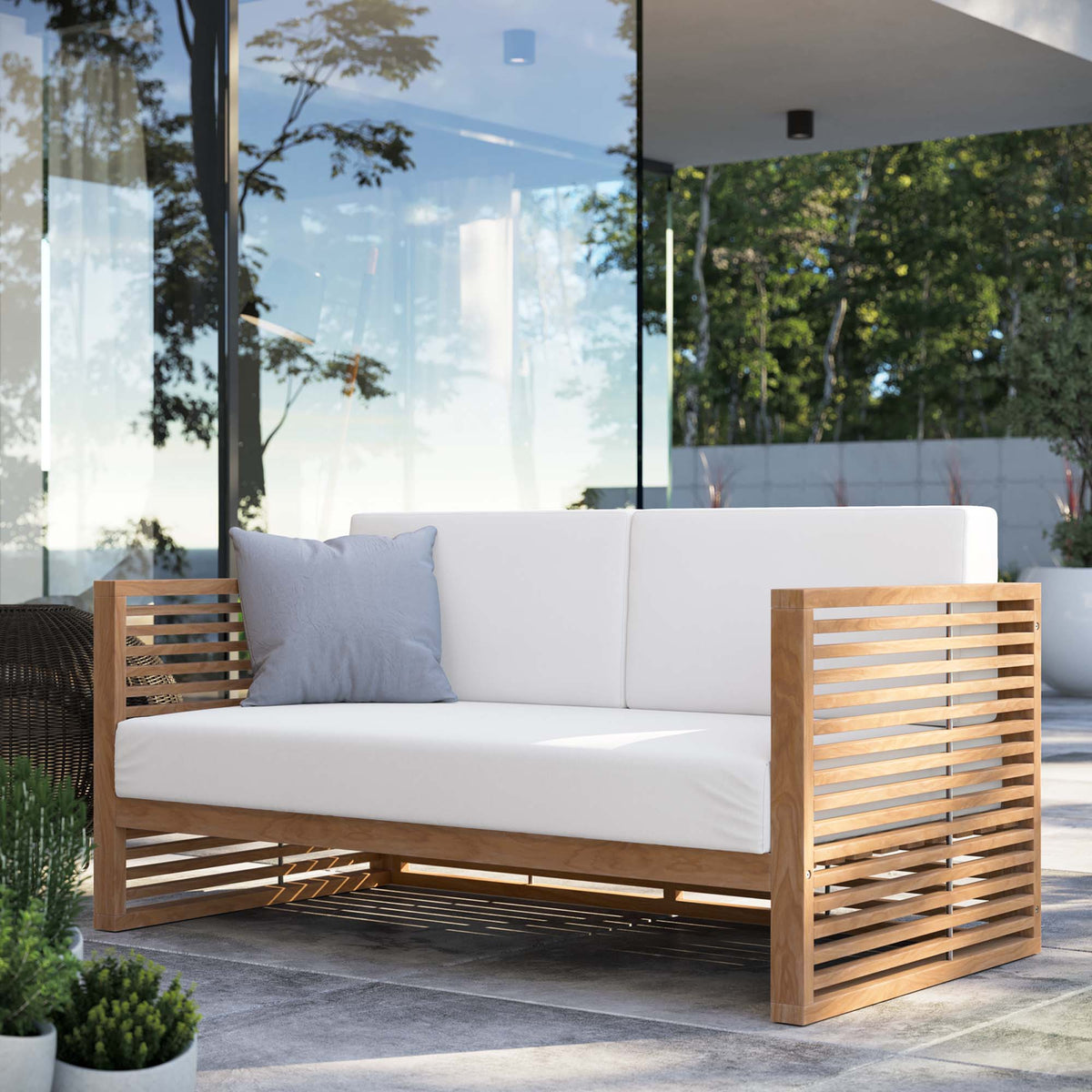 Carlsbad Teak Wood Outdoor Patio Loveseat by Modway, photo 23 of 24