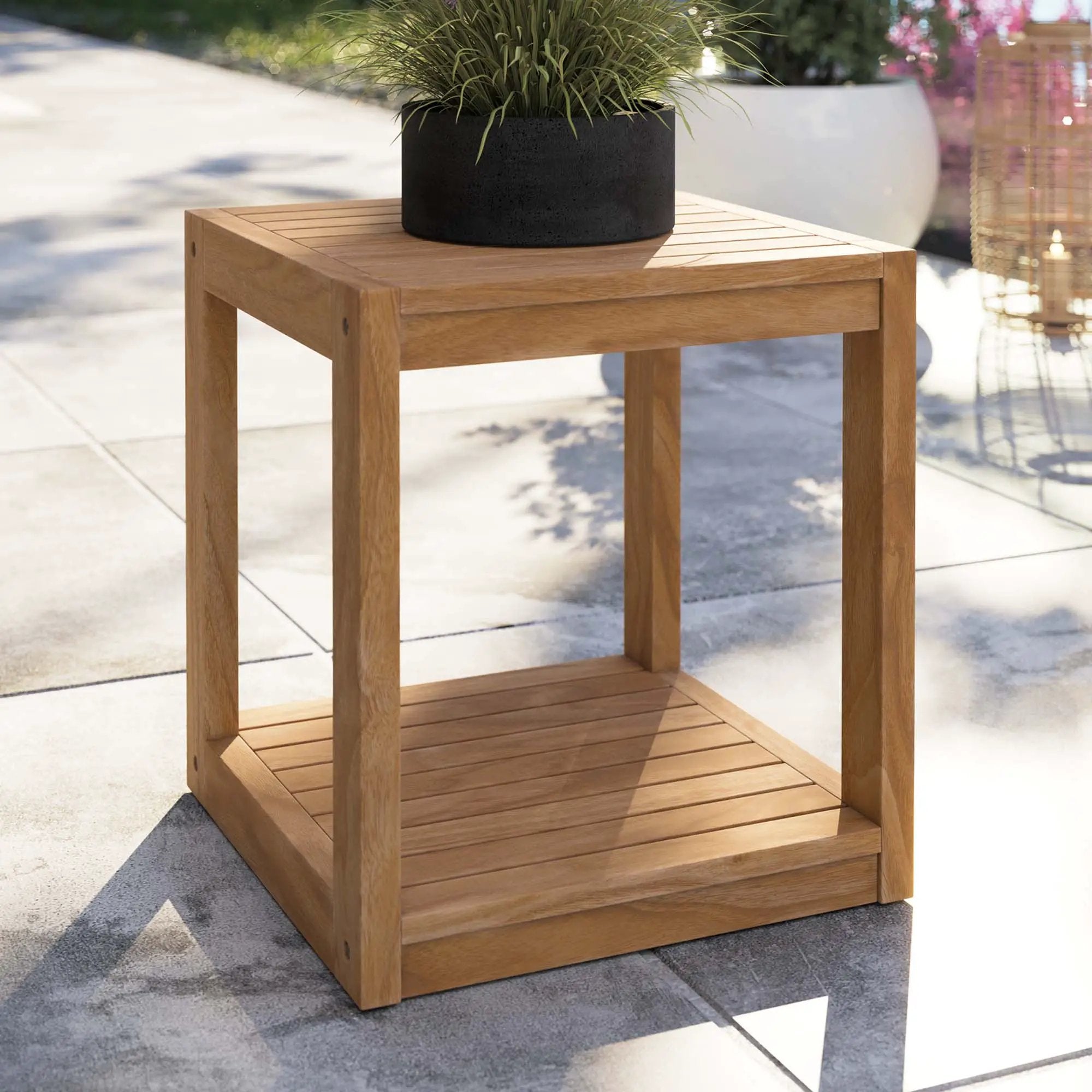 Carlsbad Teak Wood Outdoor Patio Side Table by Modway by HouseOfZazla