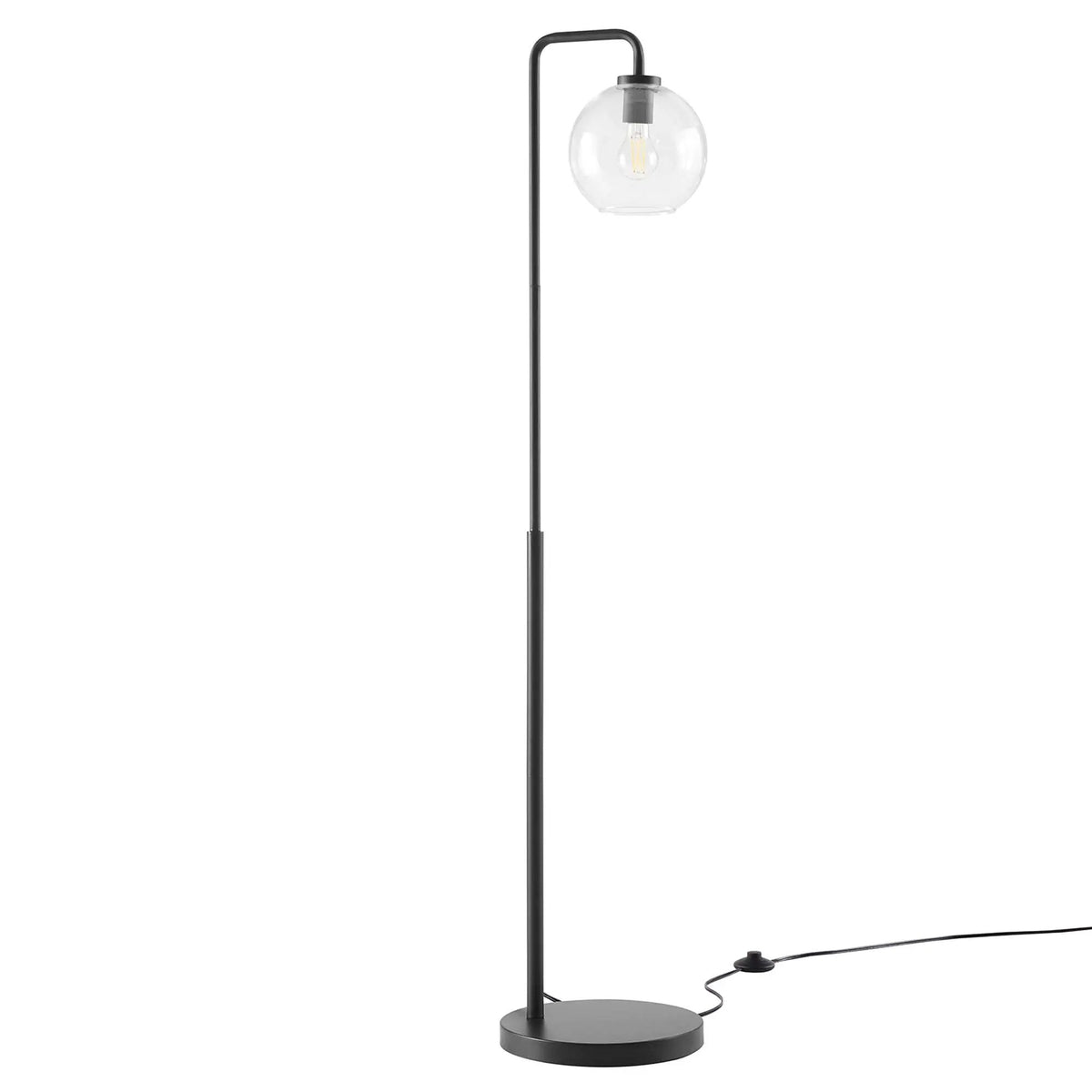 Silo Glass Globe Glass and Metal Floor Lamp by Modway by HouseOfZazla