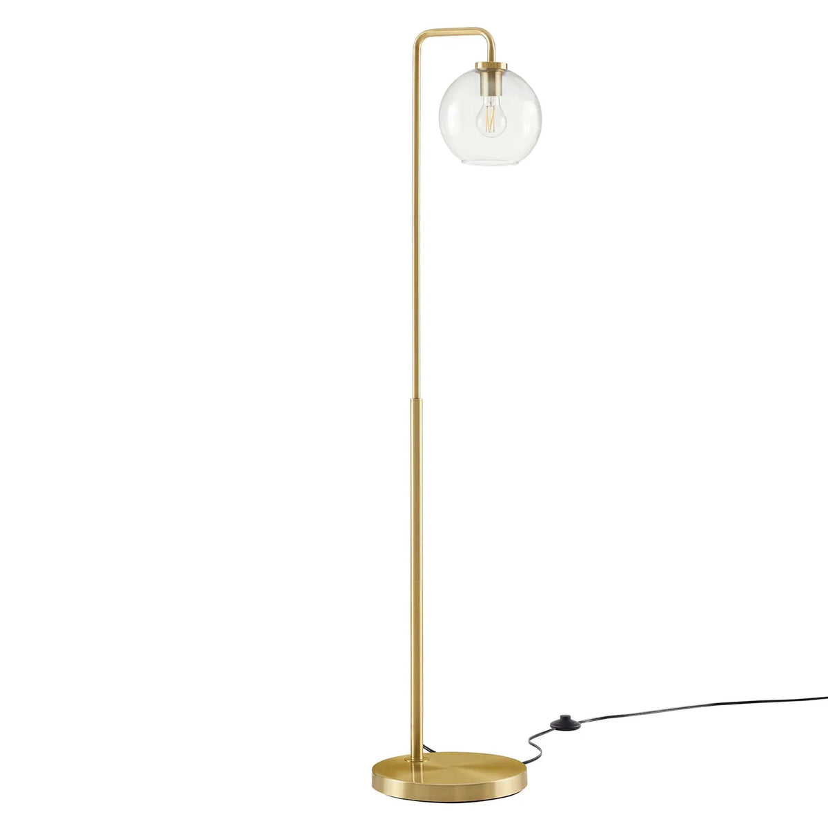 Silo Glass Globe Glass and Metal Floor Lamp by Modway by HouseOfZazla