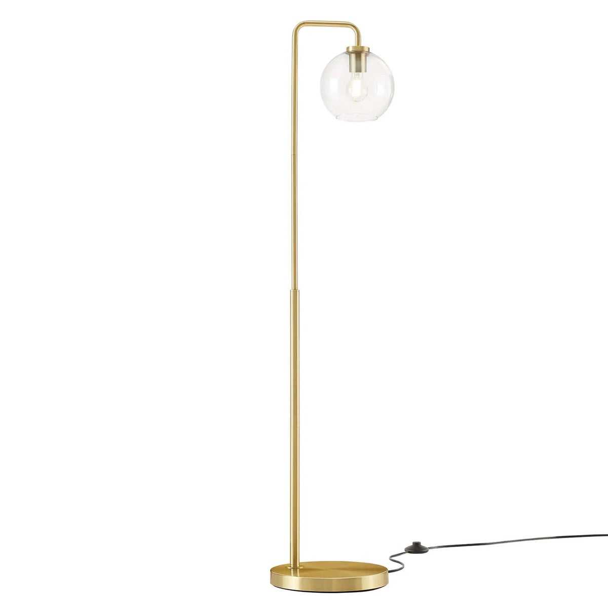 Silo Glass Globe Glass and Metal Floor Lamp by Modway by HouseOfZazla