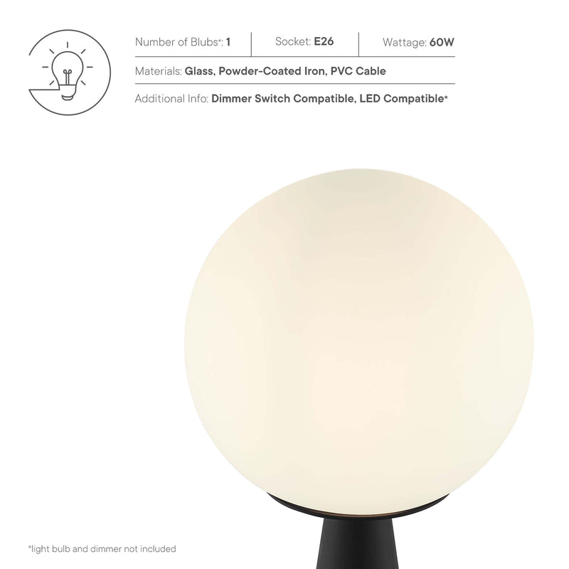 Apex Glass Globe Glass Table Lamp by Modway, photo 3 of 8