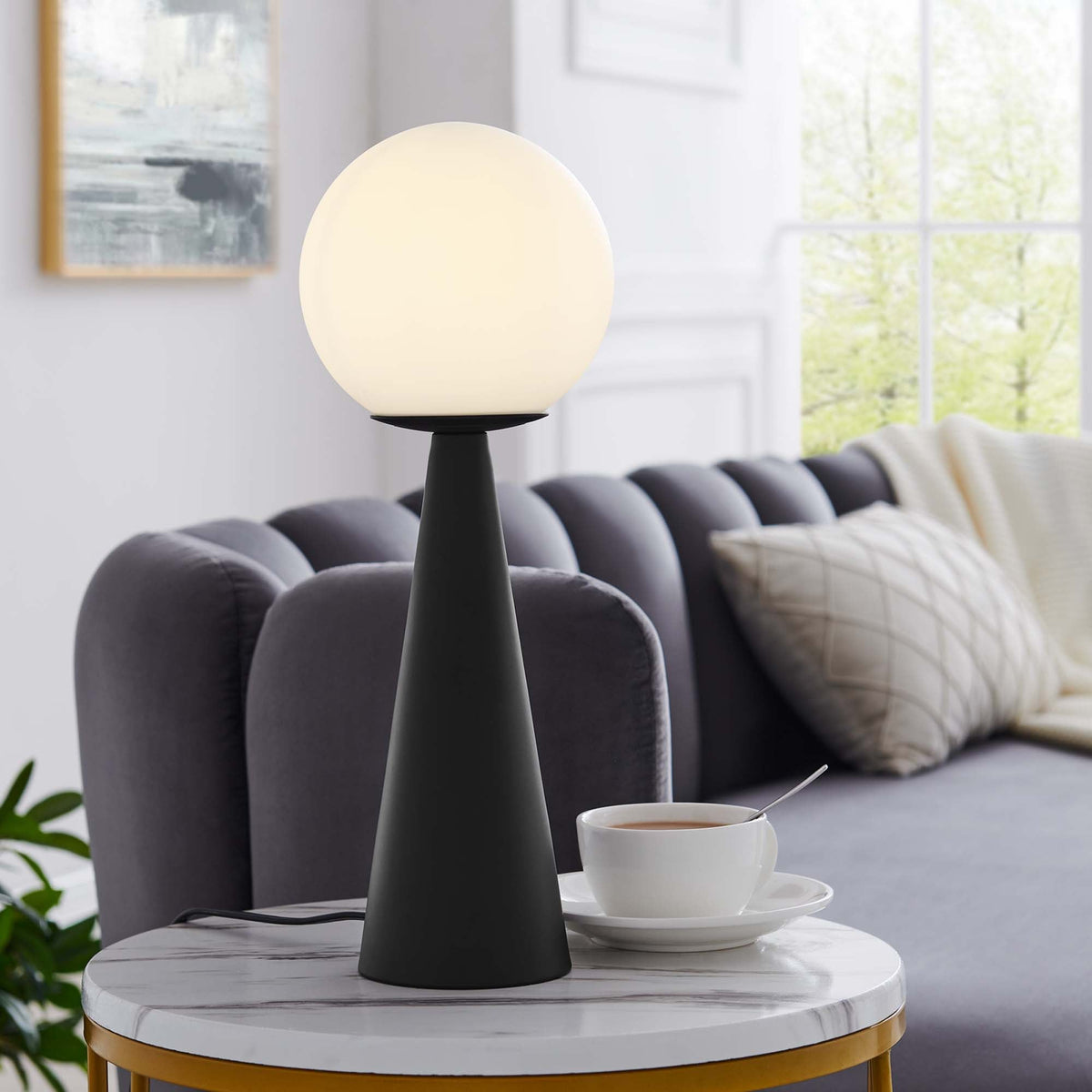 Apex Glass Globe Glass Table Lamp by Modway, photo 7 of 8