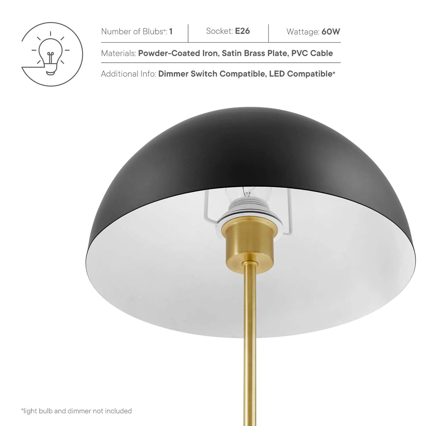 Ideal Metal Table Lamp by Modway by HouseOfZazla