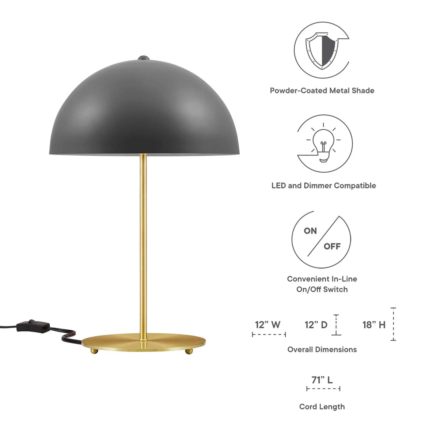 Ideal Metal Table Lamp by Modway by HouseOfZazla