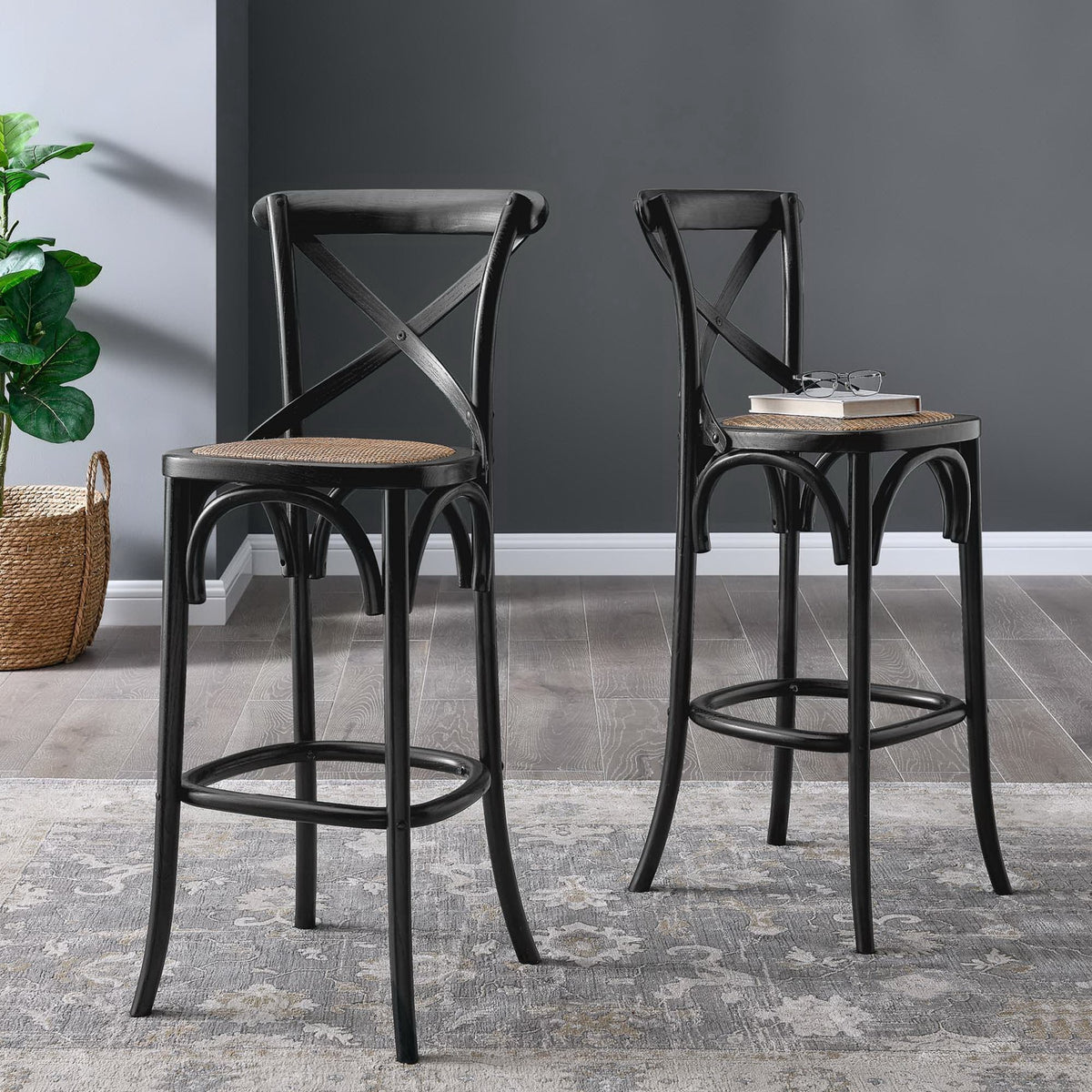 Gear Bar Stool by Modway - Black / Gray / Midnight Blue / Natural / Walnut / White (EEI-5668), photo 8 of 42