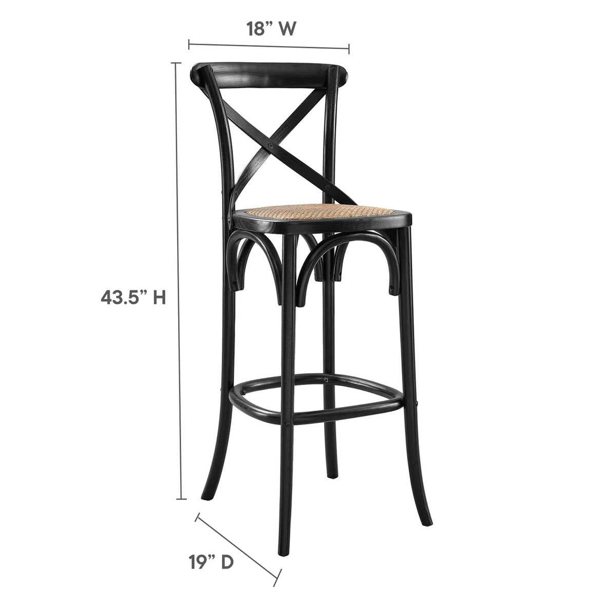 Gear Bar Stool by Modway - Black / Gray / Midnight Blue / Natural / Walnut / White (EEI-5668), photo 3 of 42
