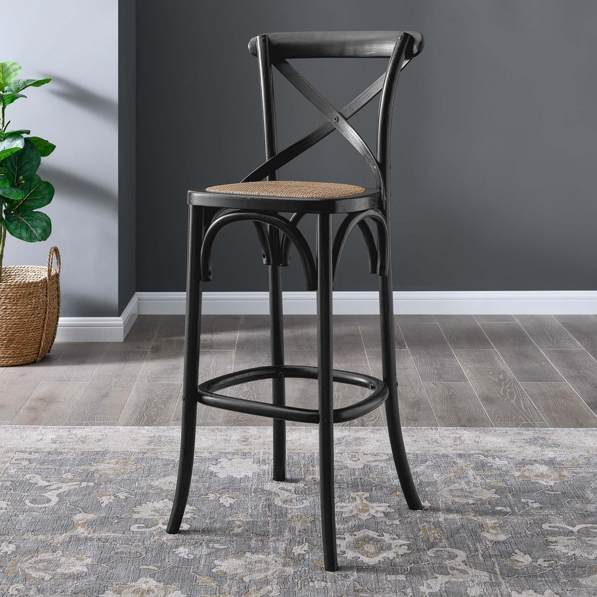 Gear Bar Stool by Modway - Black / Gray / Midnight Blue / Natural / Walnut / White (EEI-5668), photo 9 of 42