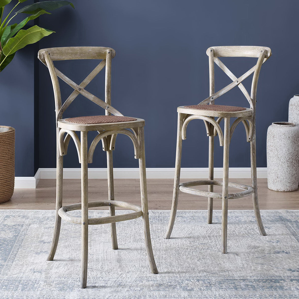 Gear Bar Stool by Modway - Black / Gray / Midnight Blue / Natural / Walnut / White (EEI-5668), photo 18 of 42