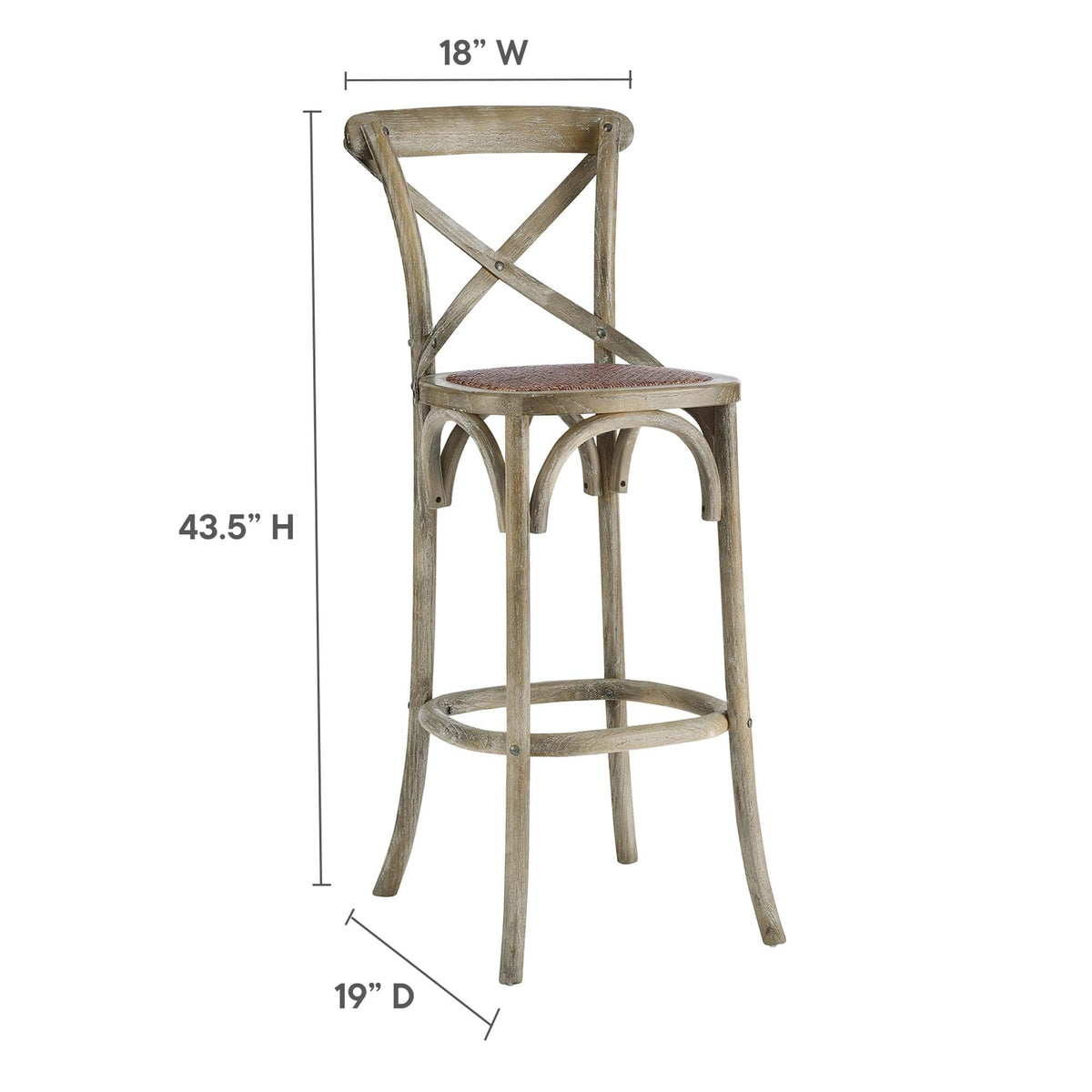 Gear Bar Stool by Modway - Black / Gray / Midnight Blue / Natural / Walnut / White (EEI-5668), photo 13 of 42