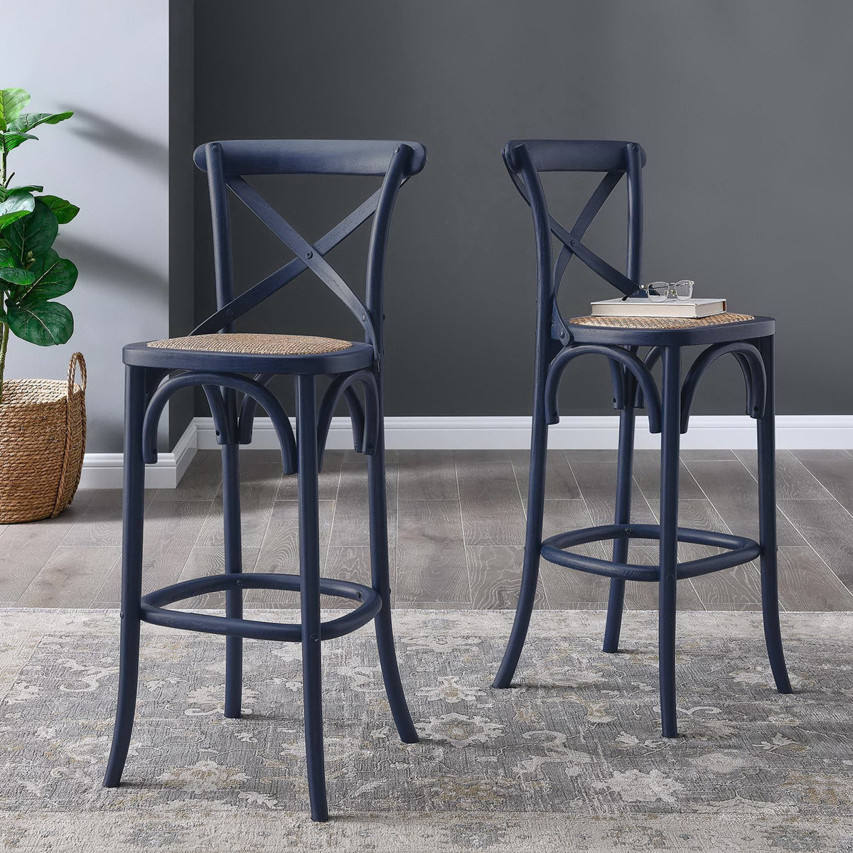 Gear Bar Stool by Modway - Black / Gray / Midnight Blue / Natural / Walnut / White (EEI-5668), photo 28 of 42