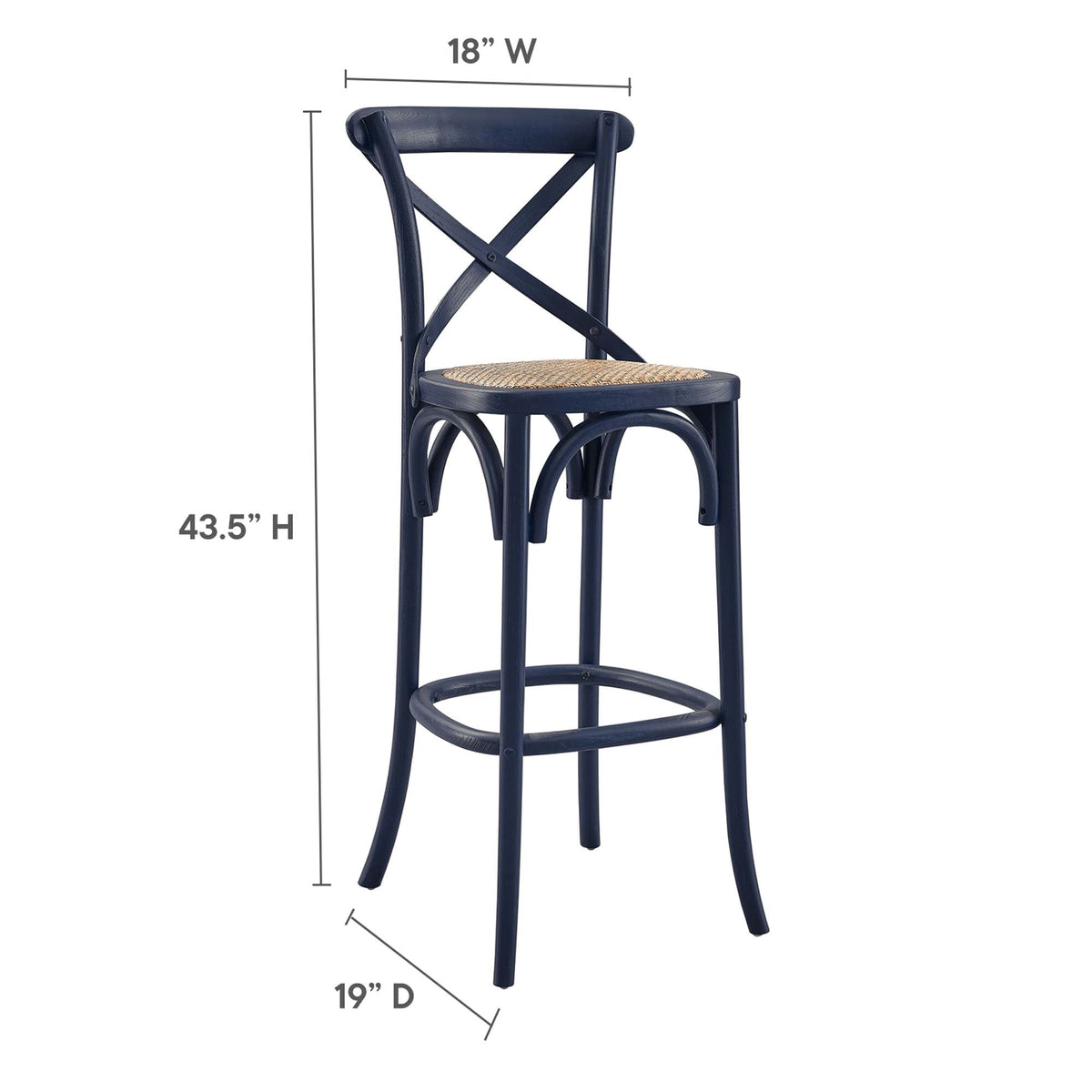 Gear Bar Stool by Modway - Black / Gray / Midnight Blue / Natural / Walnut / White (EEI-5668), photo 23 of 42
