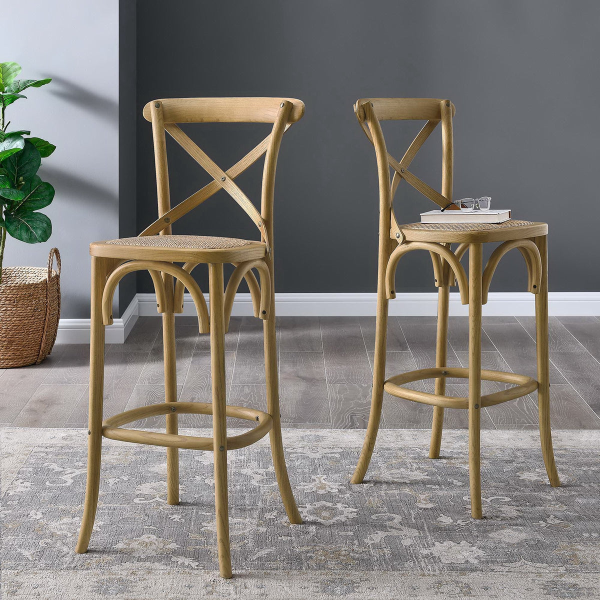 Gear Bar Stool by Modway - Black / Gray / Midnight Blue / Natural / Walnut / White (EEI-5668), photo 38 of 42