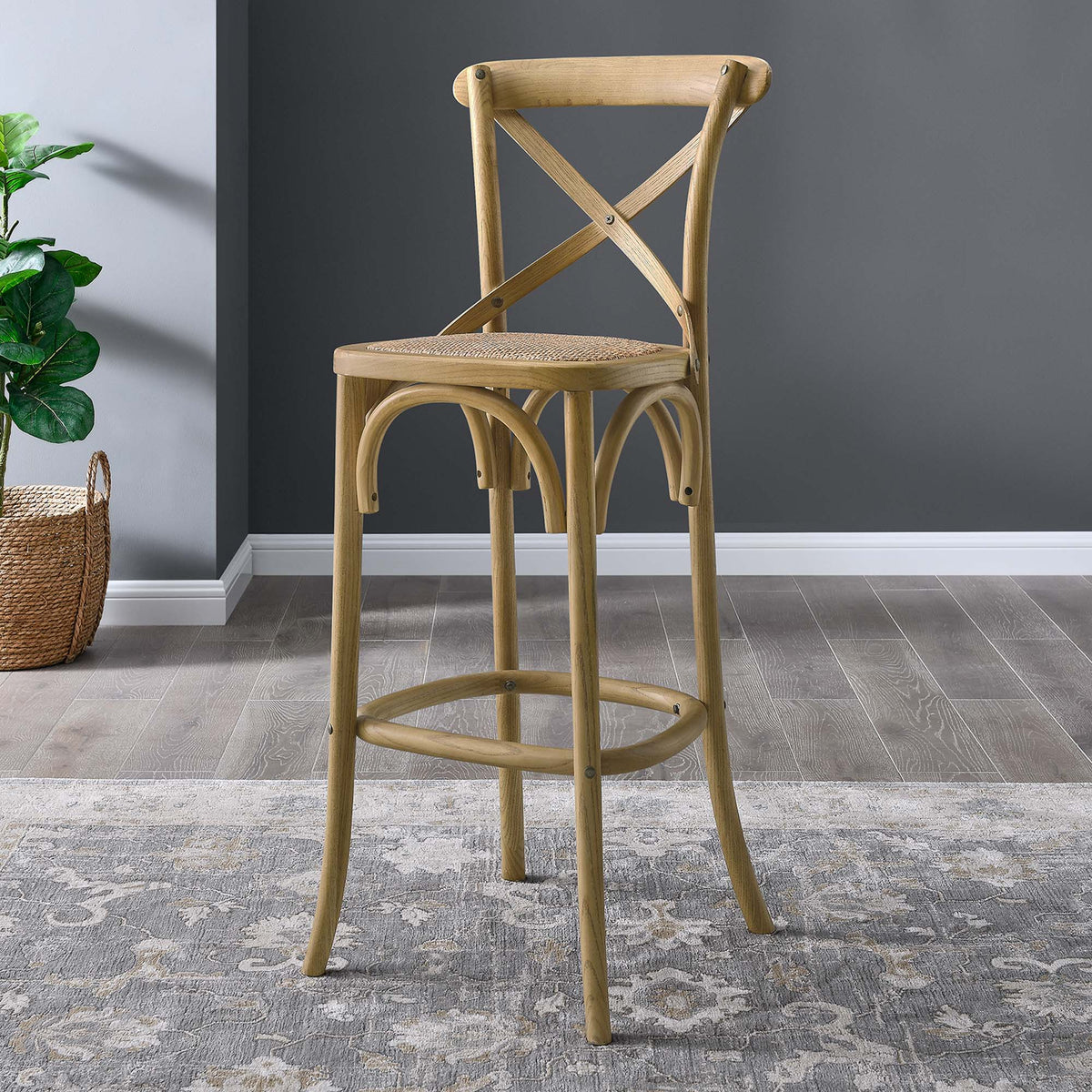 Gear Bar Stool by Modway - Black / Gray / Midnight Blue / Natural / Walnut / White (EEI-5668), photo 40 of 42