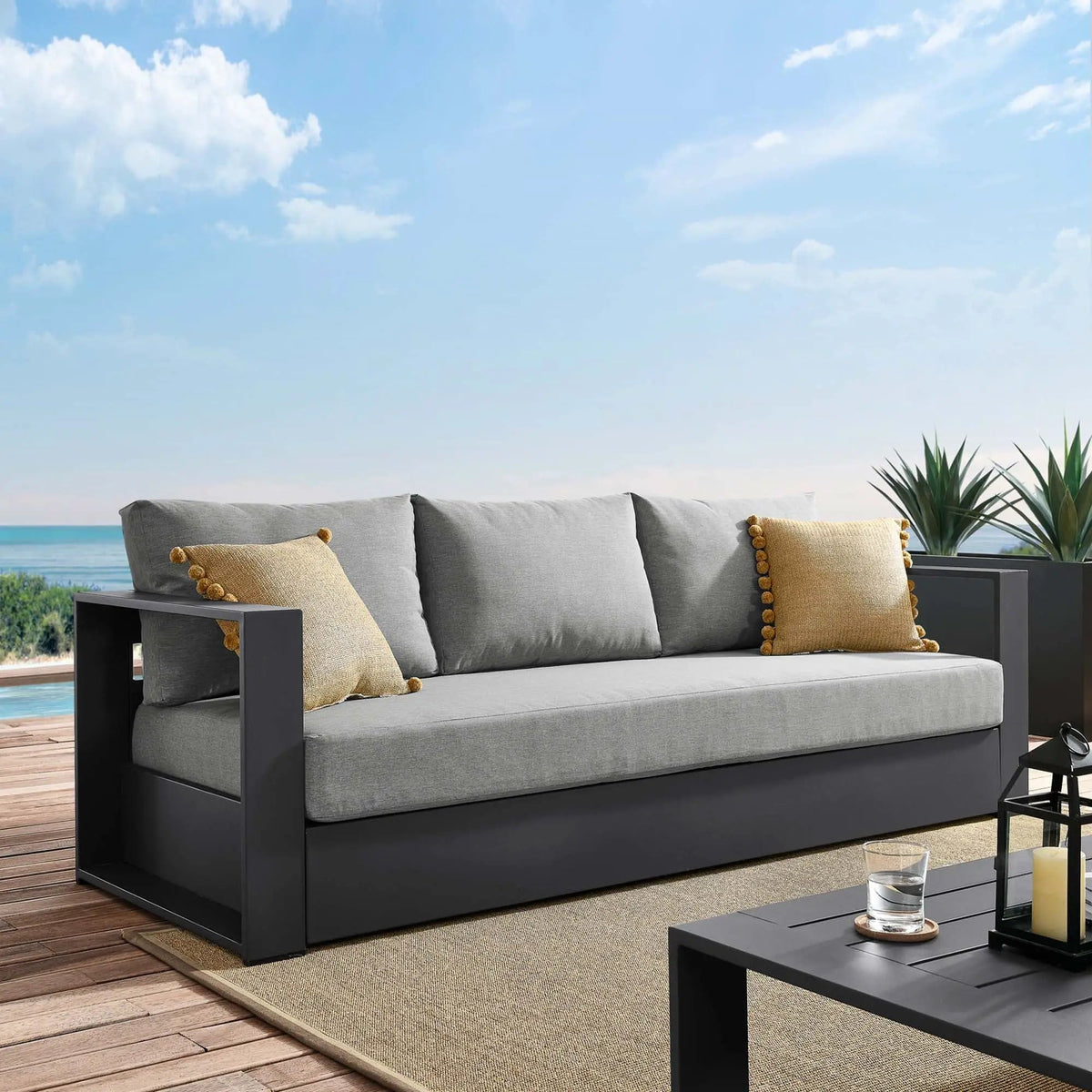 Tahoe Outdoor Patio Powder-Coated Aluminum Sofa by Modway by HouseOfZazla