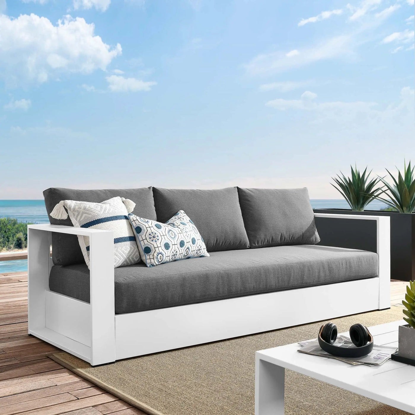 Tahoe Outdoor Patio Powder-Coated Aluminum Sofa by Modway by HouseOfZazla