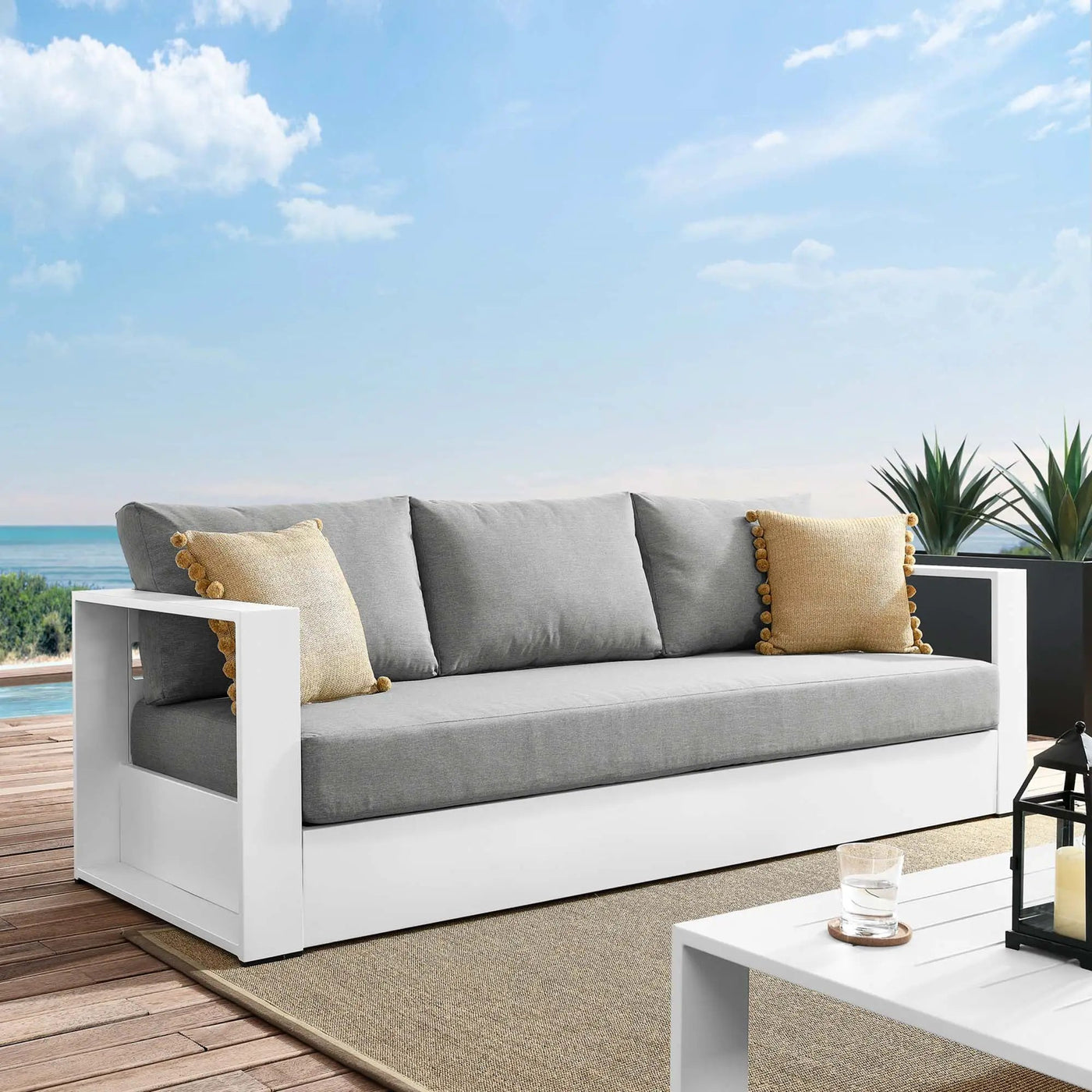 Tahoe Outdoor Patio Powder-Coated Aluminum Sofa by Modway by HouseOfZazla